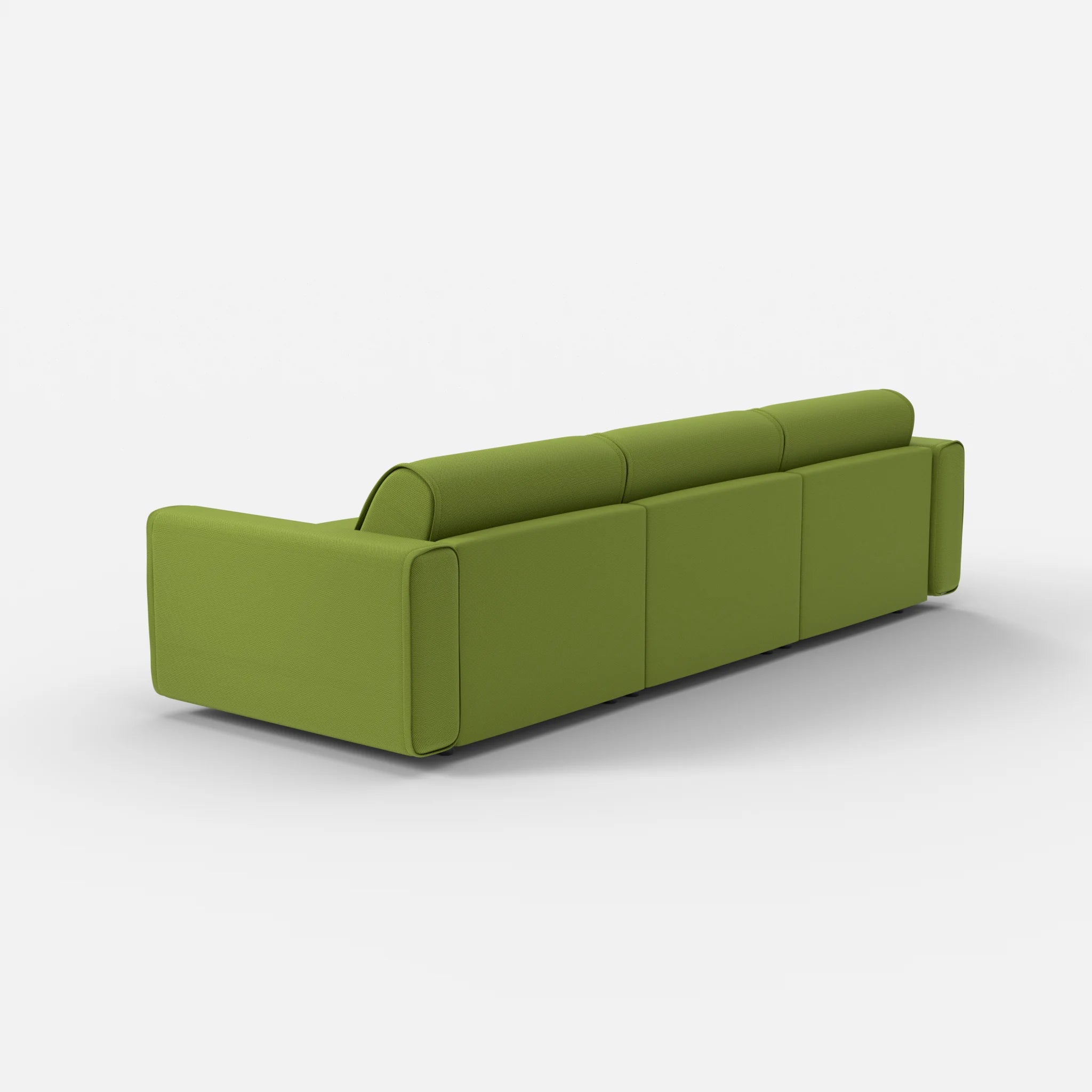 3 Sitzer Sofa Belleform mit breiter Armlehne 2 novummoss in Grün von hinten