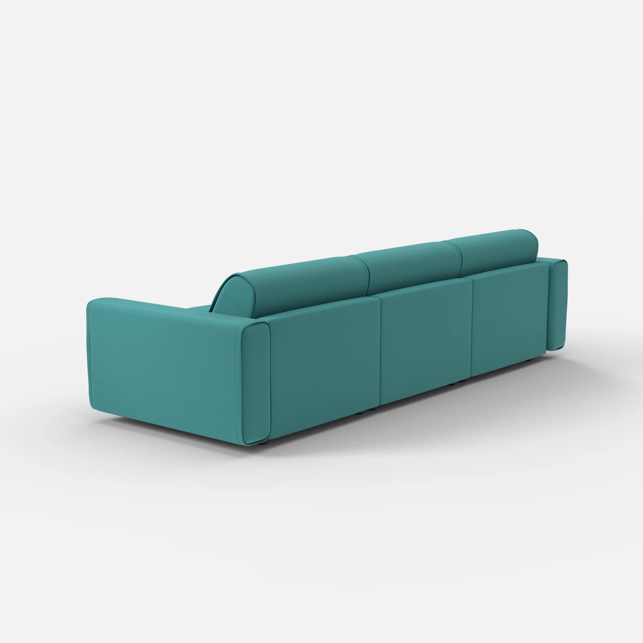 3 Sitzer Sofa Belleform mit breiter Armlehne 2 novumprisma in Türkis von hinten