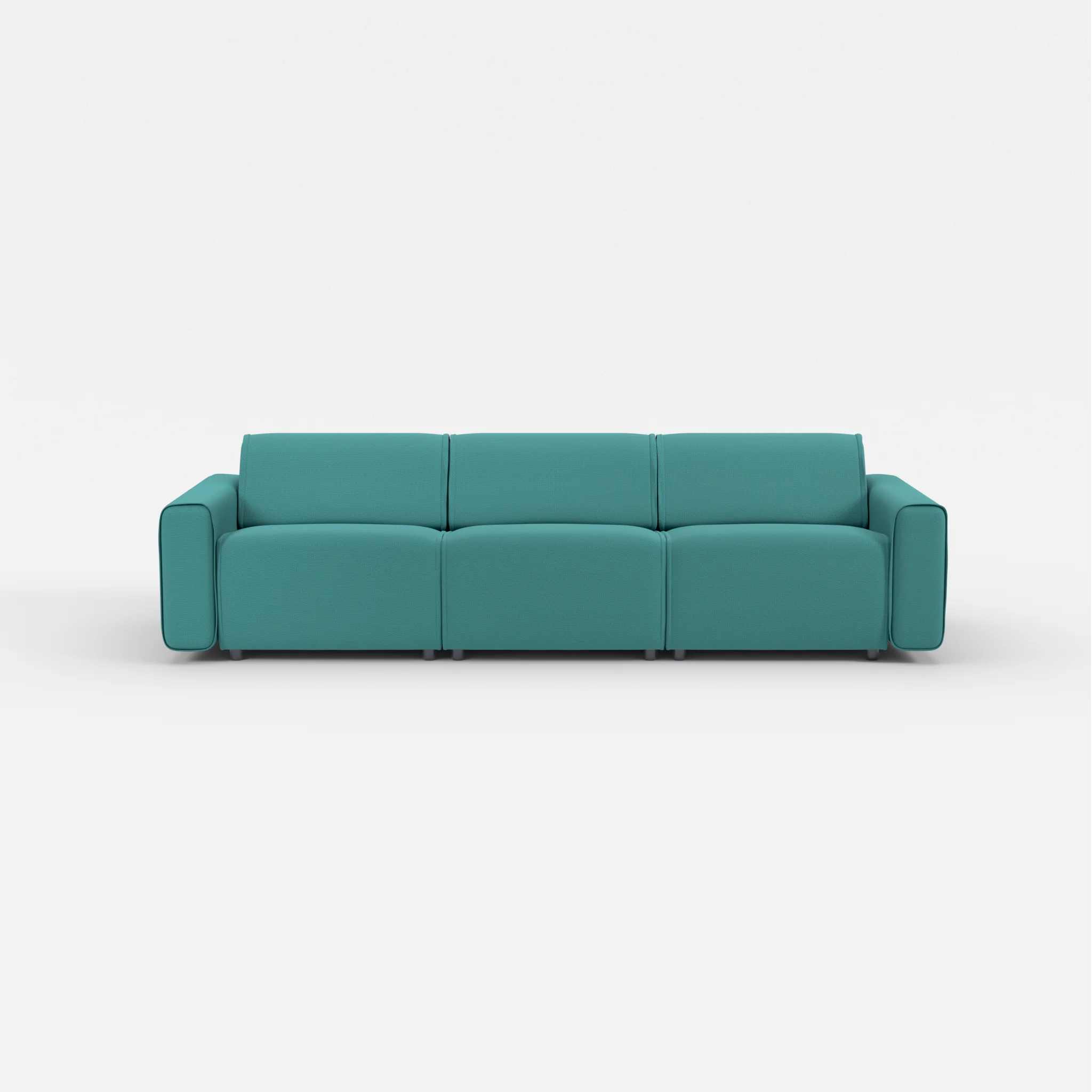 3 Sitzer Sofa Belleform mit breiter Armlehne 2 novumprisma in Türkis von vorne