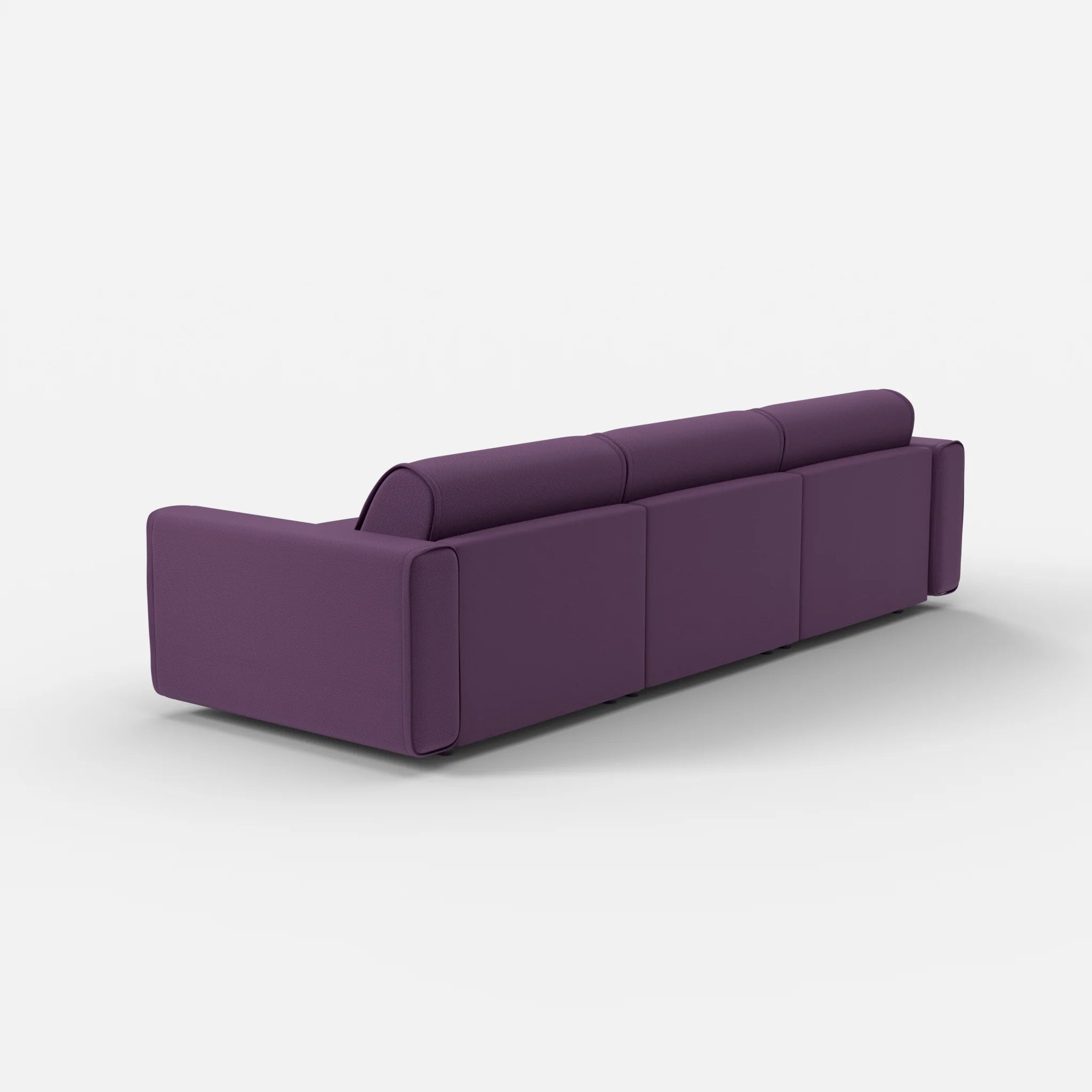 3 Sitzer Sofa Belleform mit breiter Armlehne 2 novumprune in Violett von hinten
