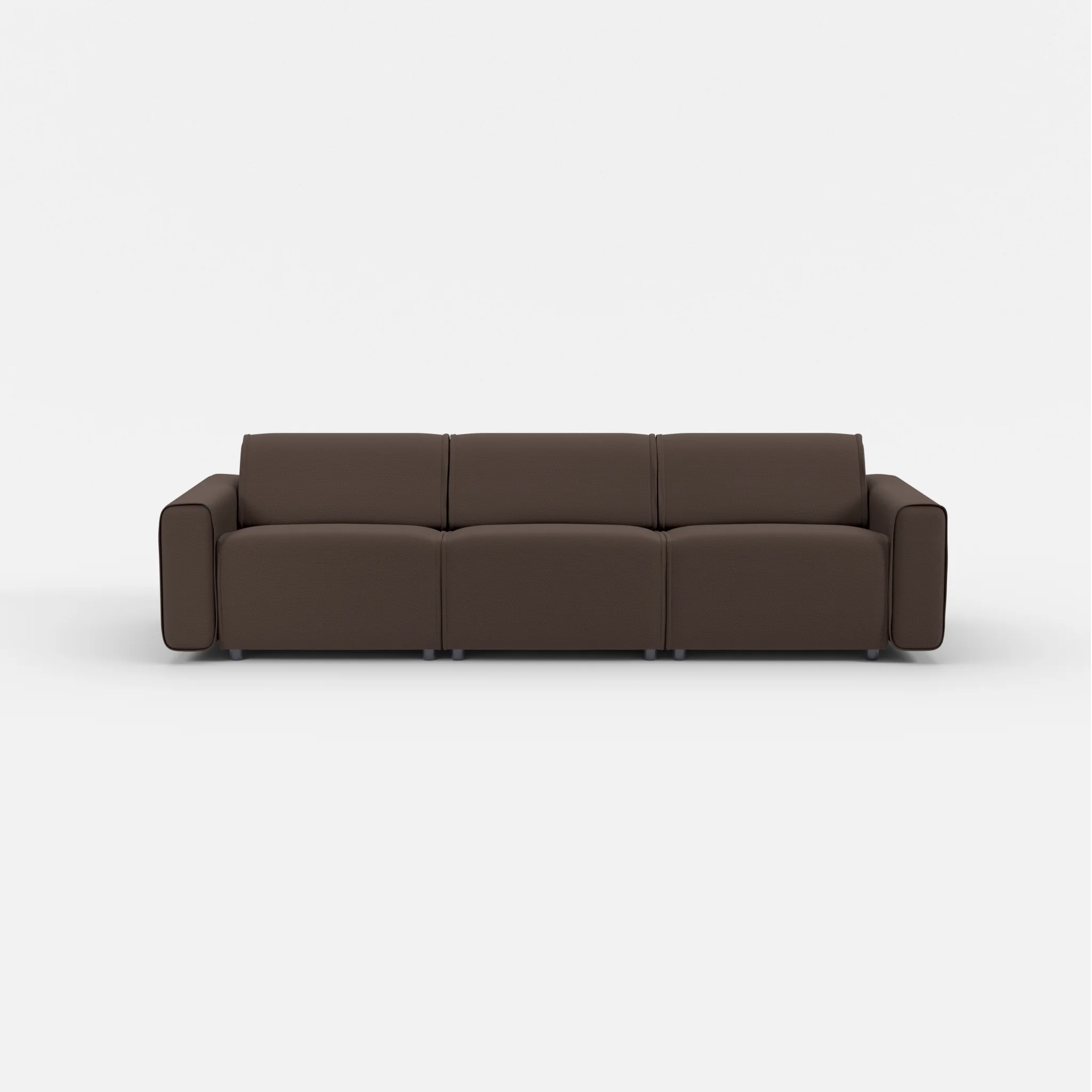 3 Sitzer Sofa Belleform mit breiter Armlehne 2 novumrosewood in Dunkelbraun von vorne
