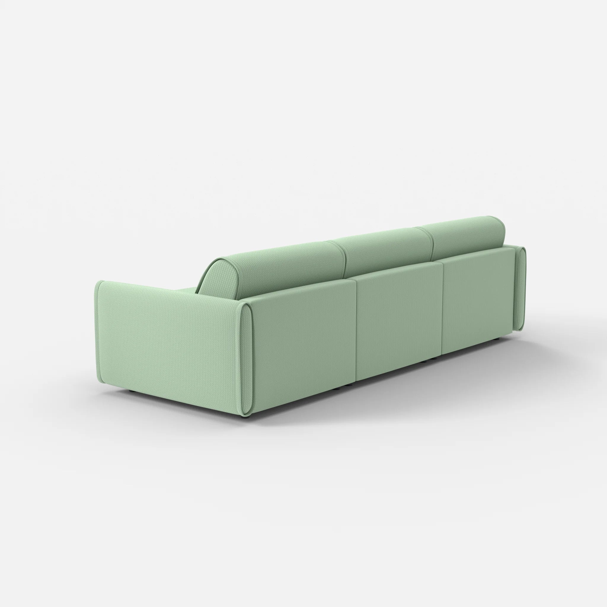 3 Sitzer Sofa Belleform mit schmaler Armlehne 2 credoaloe in Hellgrün von hinten