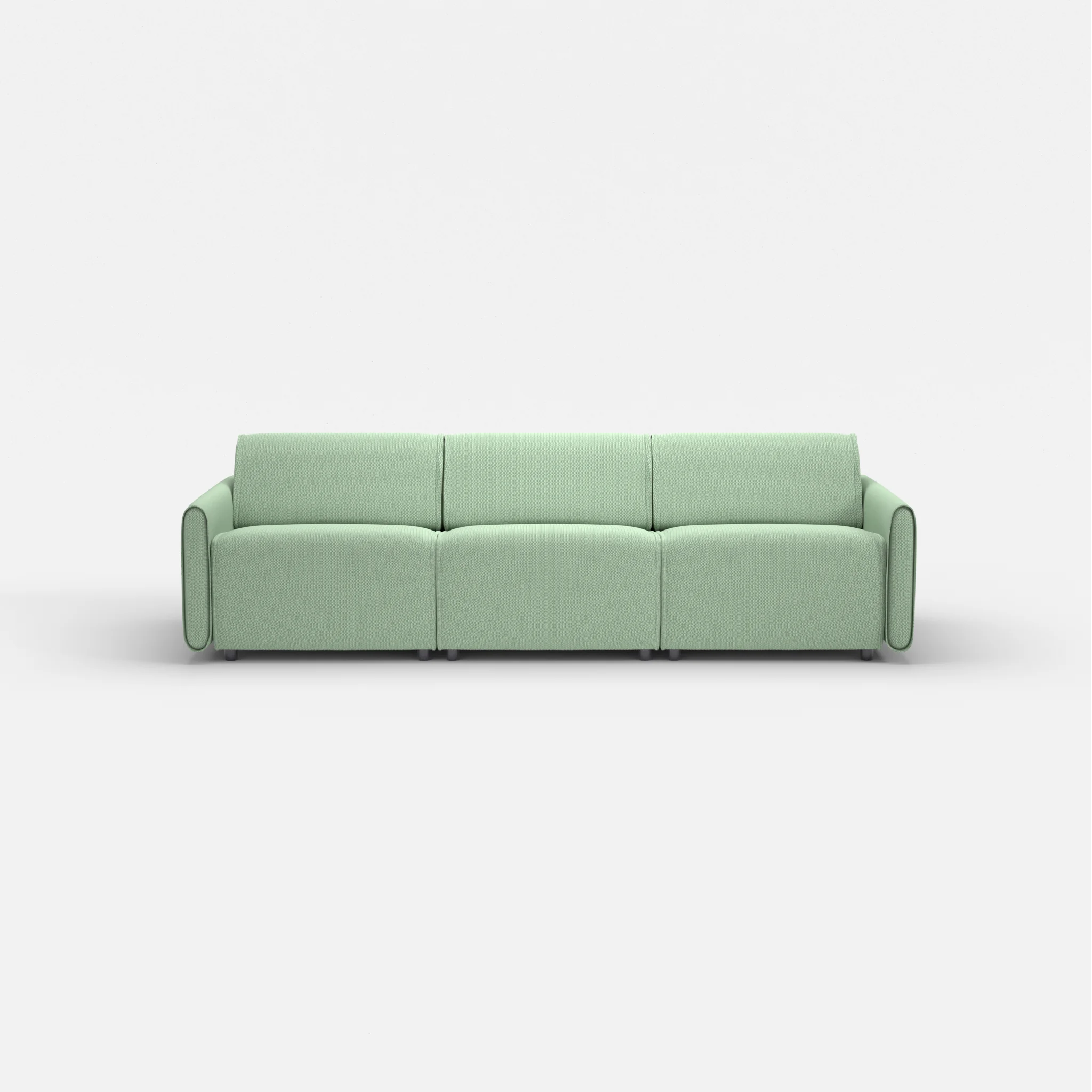 3 Sitzer Sofa Belleform mit schmaler Armlehne 2 credoaloe in Hellgrün von vorne