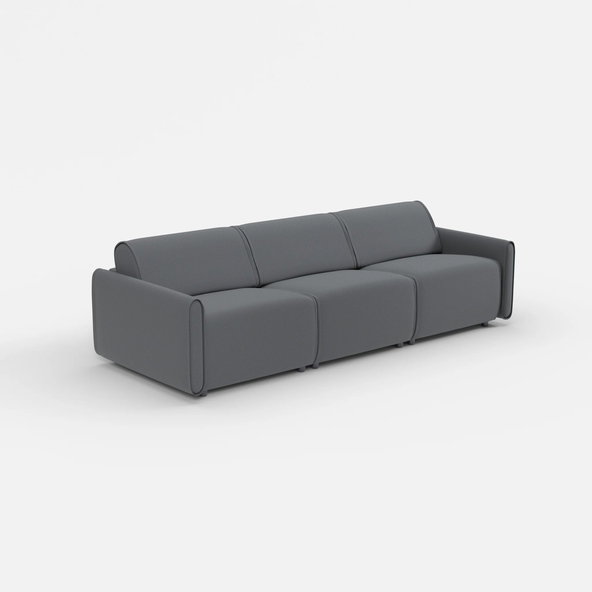 3 Sitzer Sofa Belleform mit schmaler Armlehne 2 credoasphalt in Anthrazit von der Seite