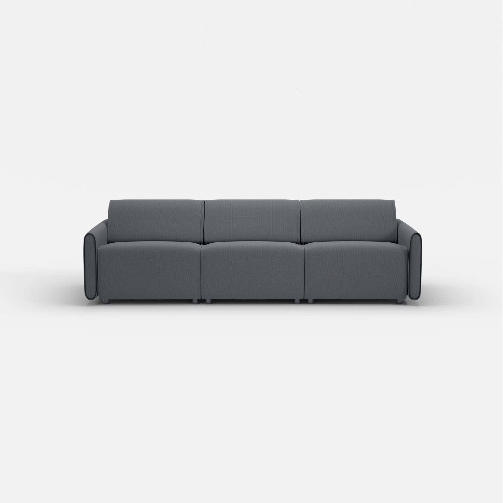 3 Sitzer Sofa Belleform mit schmaler Armlehne 2 credoasphalt in Anthrazit von vorne