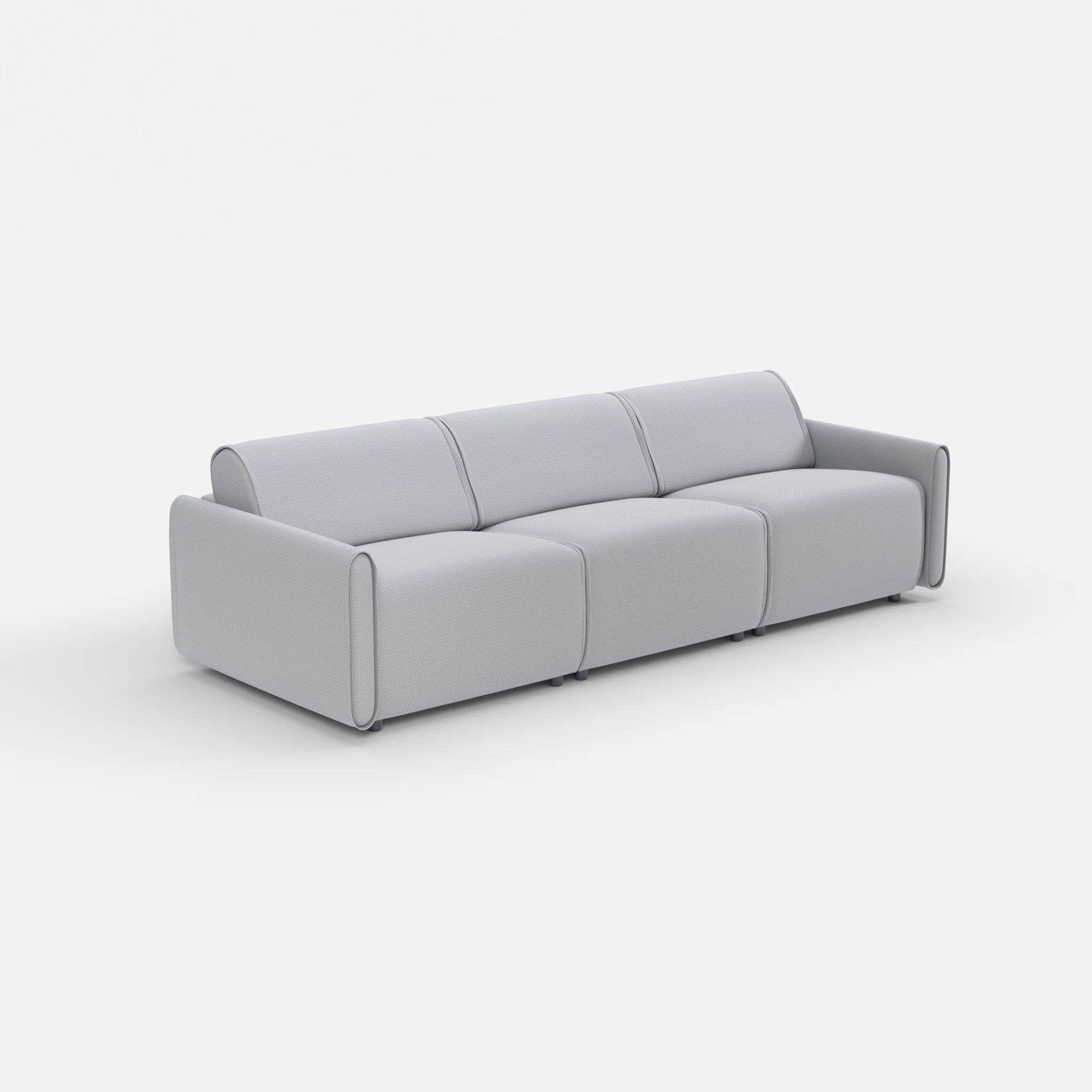 3 Sitzer Sofa Belleform mit schmaler Armlehne 2 credochalk in Hellgrau von der Seite
