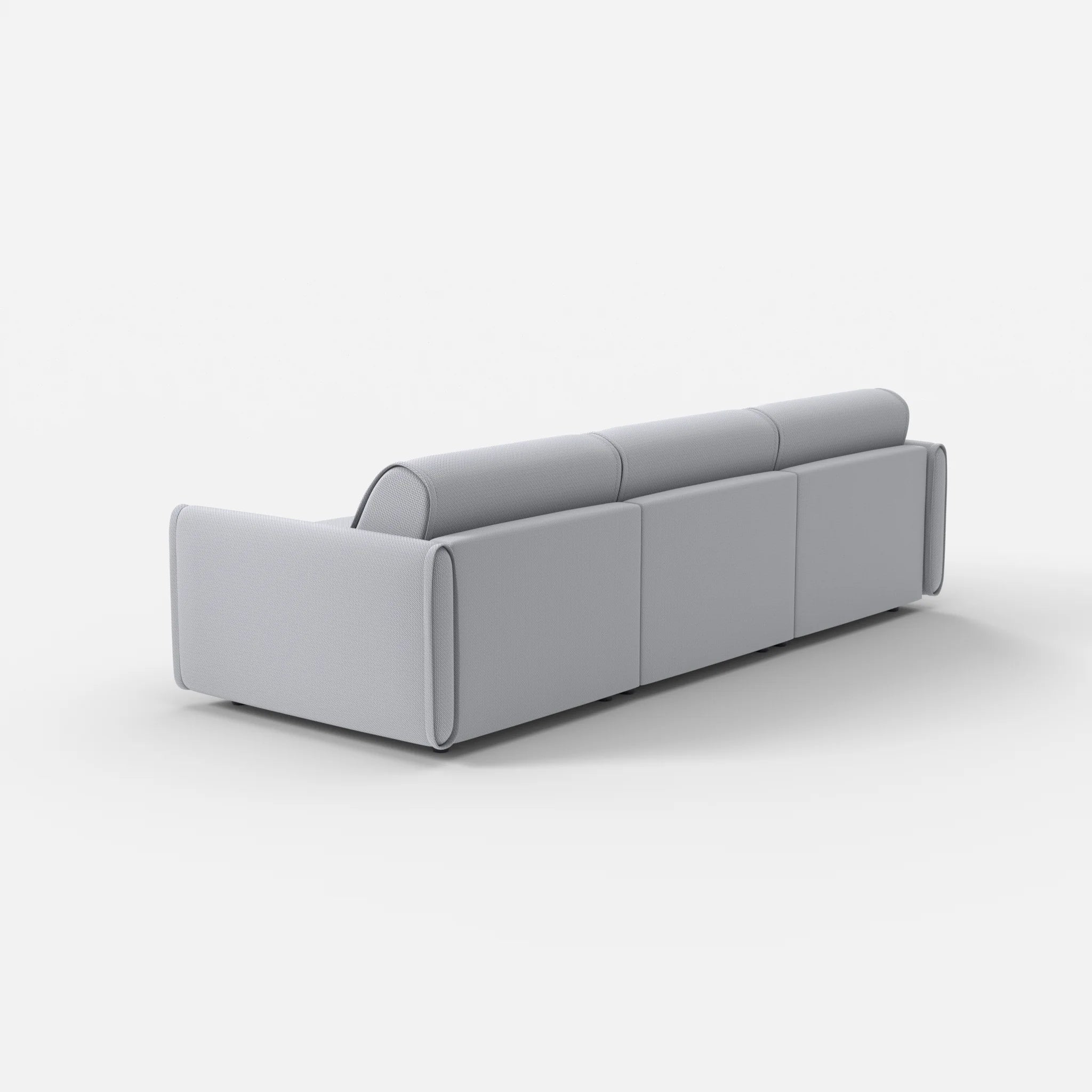 3 Sitzer Sofa Belleform mit schmaler Armlehne 2 credochalk in Hellgrau von hinten