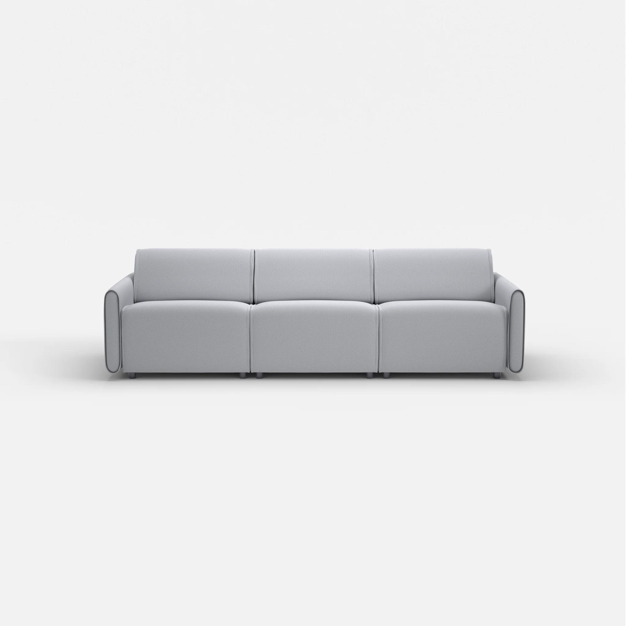 3 Sitzer Sofa Belleform mit schmaler Armlehne 2 credochalk in Hellgrau von vorne