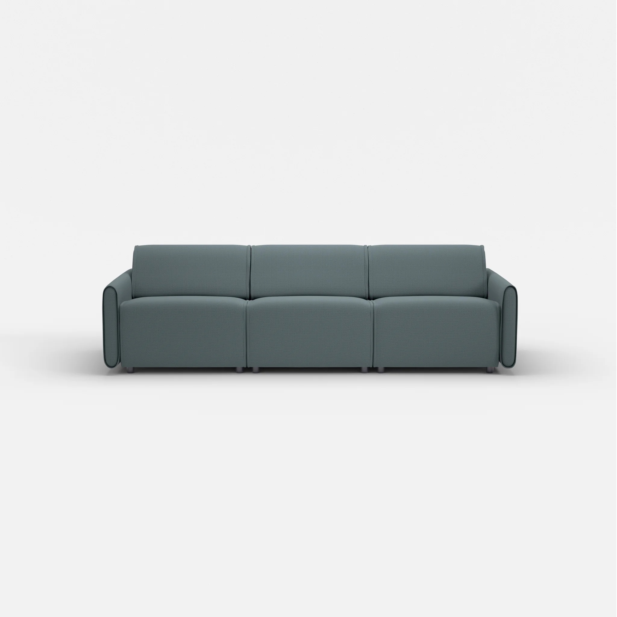 3 Sitzer Sofa Belleform mit schmaler Armlehne 2 credojaspis in Türkis von vorne