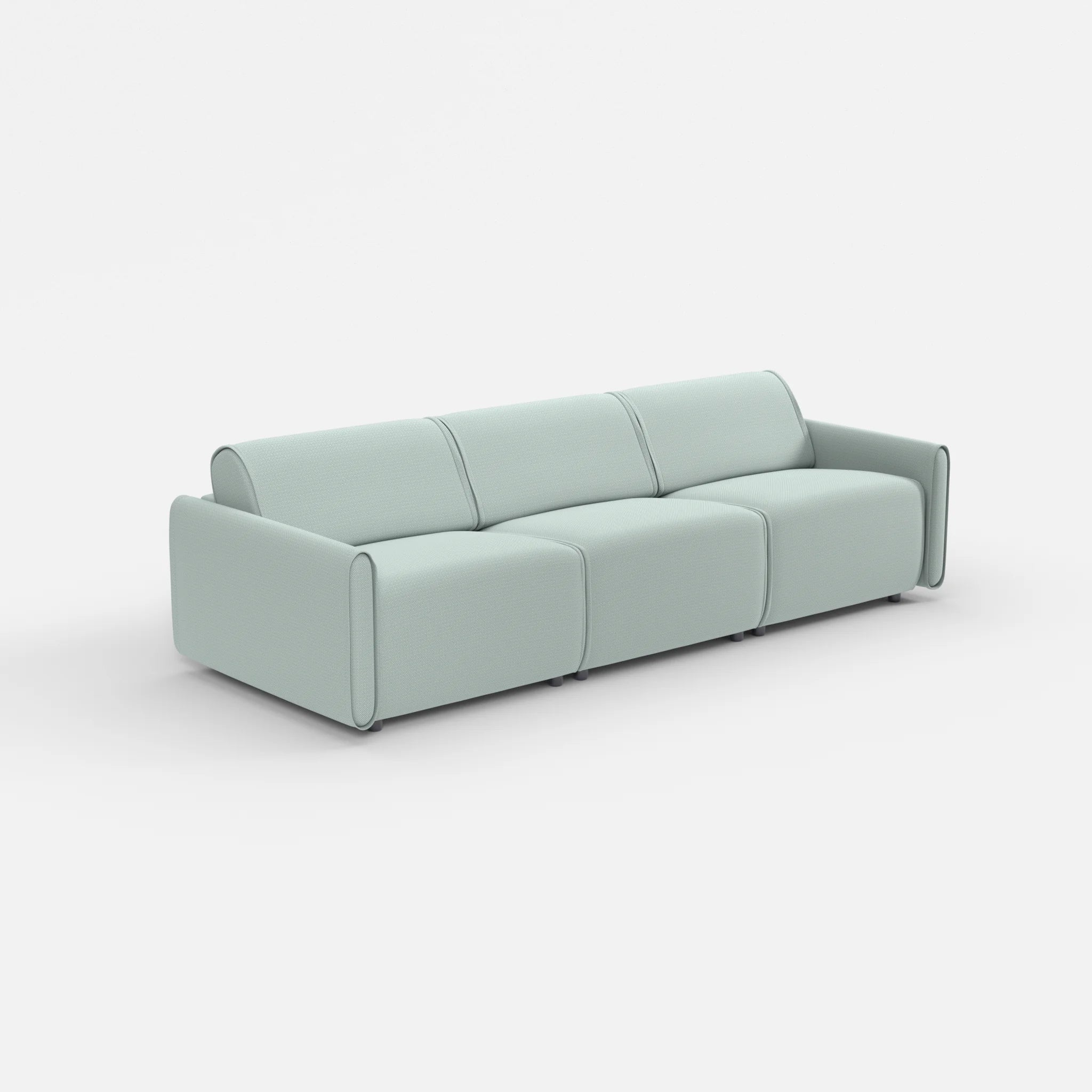 3 Sitzer Sofa Belleform mit schmaler Armlehne 2 credolake in Graublau von der Seite