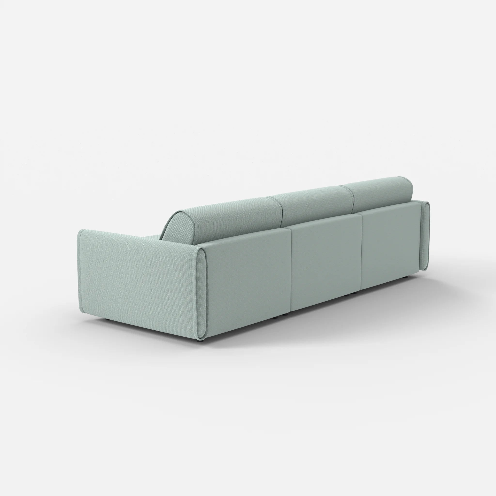 3 Sitzer Sofa Belleform mit schmaler Armlehne 2 credolake in Graublau von hinten