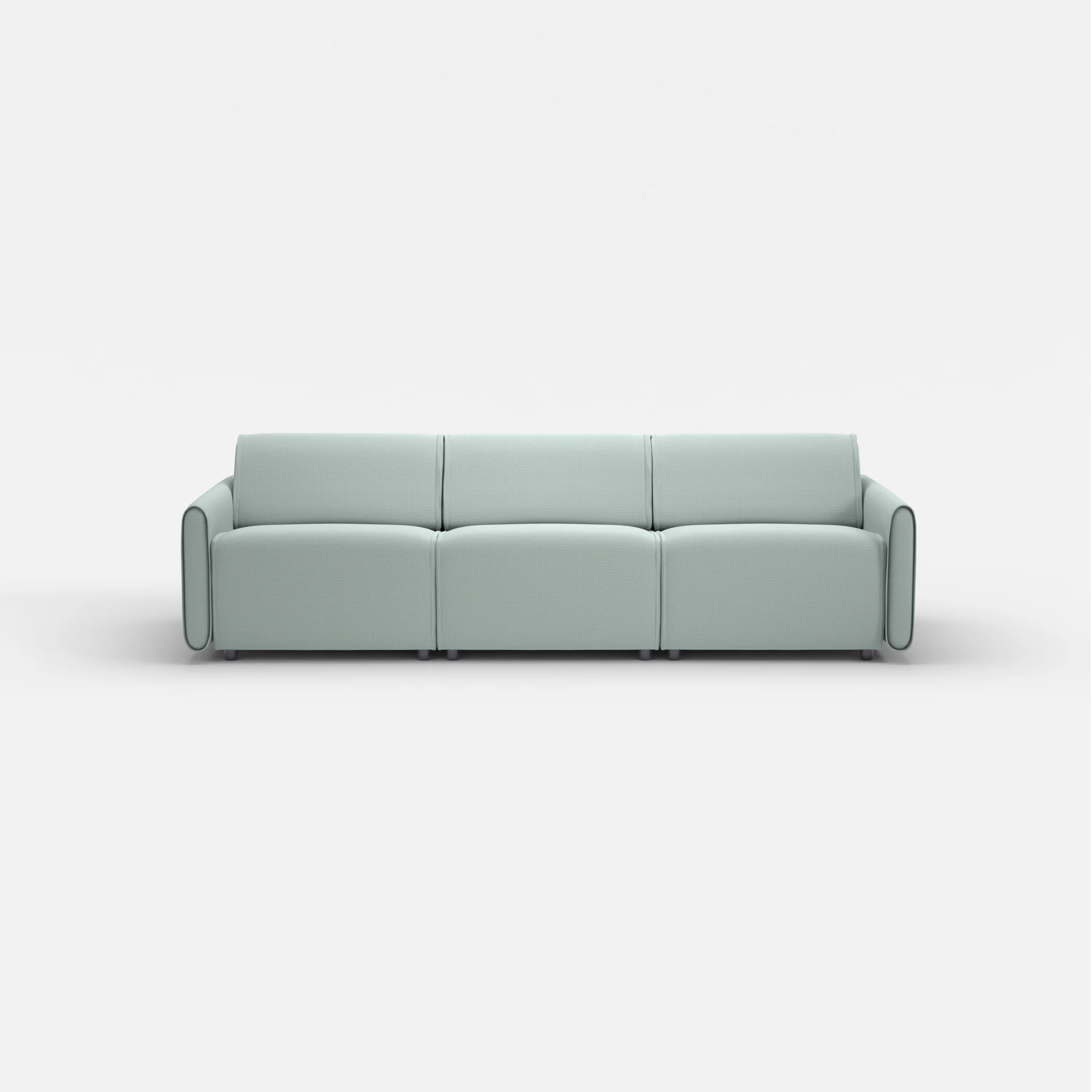 3 Sitzer Sofa Belleform mit schmaler Armlehne 2 credolake in Graublau von vorne