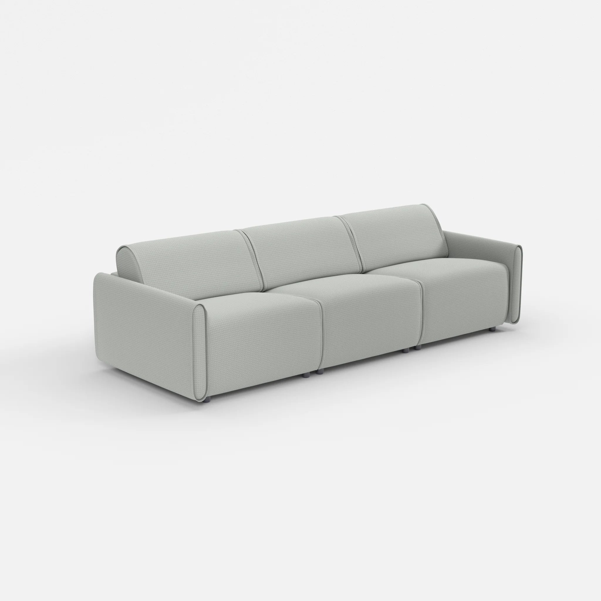 3 Sitzer Sofa Belleform mit schmaler Armlehne 2 credopepper in Dunkelgrau von der Seite