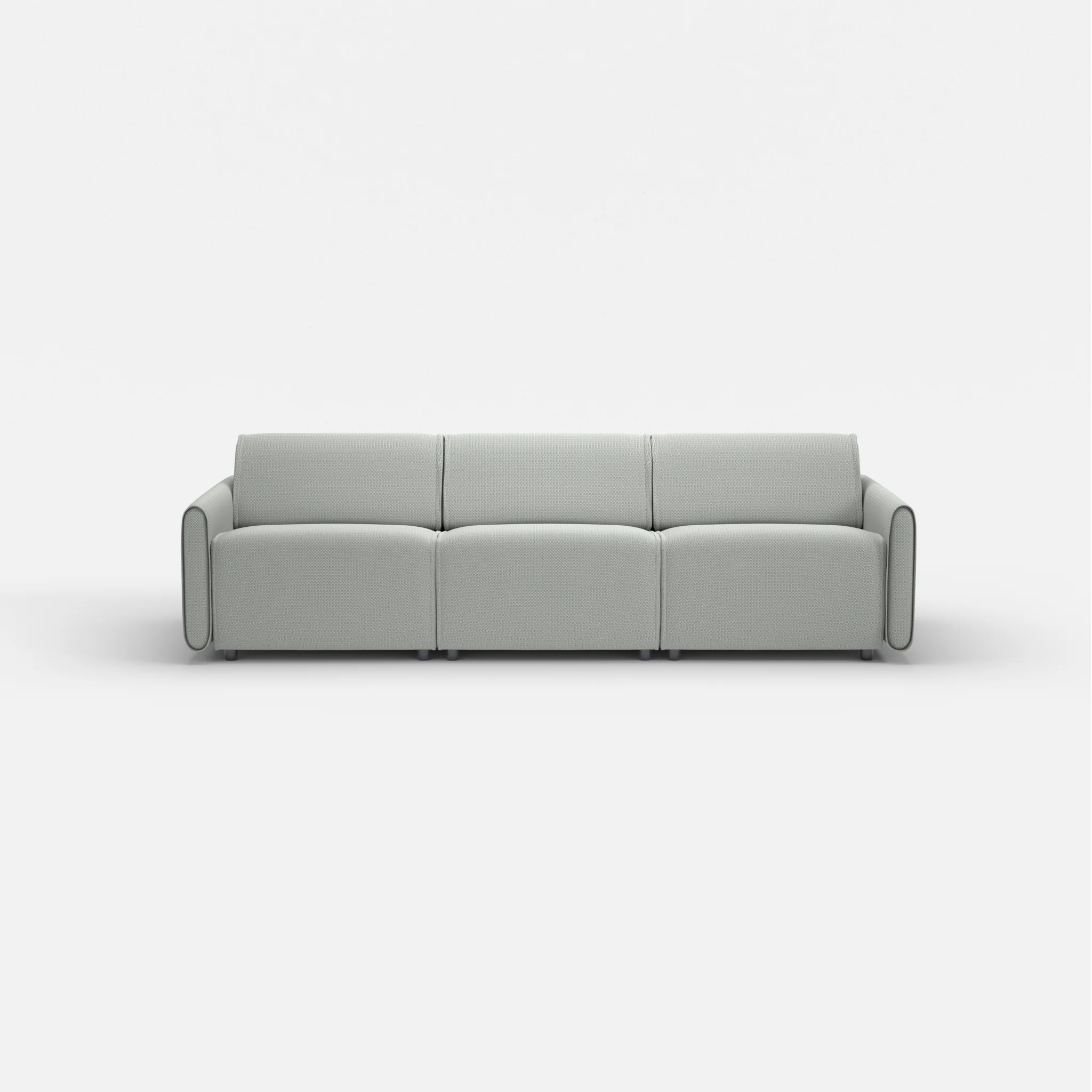 3 Sitzer Sofa Belleform mit schmaler Armlehne 2 credopepper in Dunkelgrau von vorne