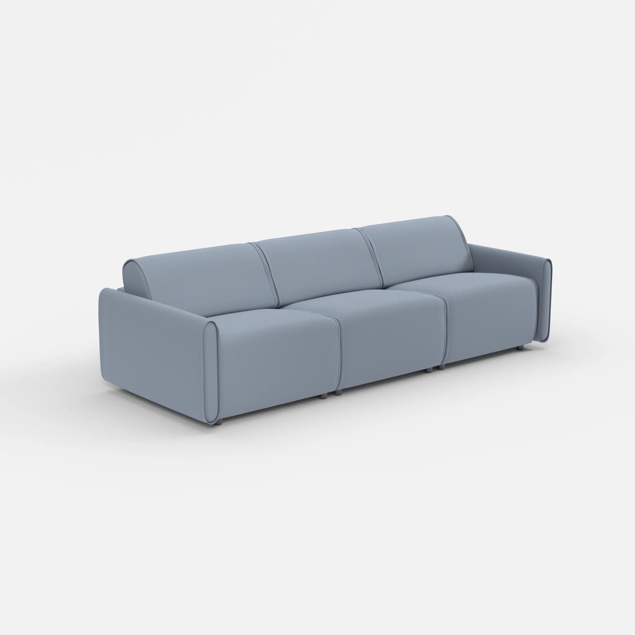3 Sitzer Sofa Belleform mit schmaler Armlehne 2 credosea in Blau von der Seite