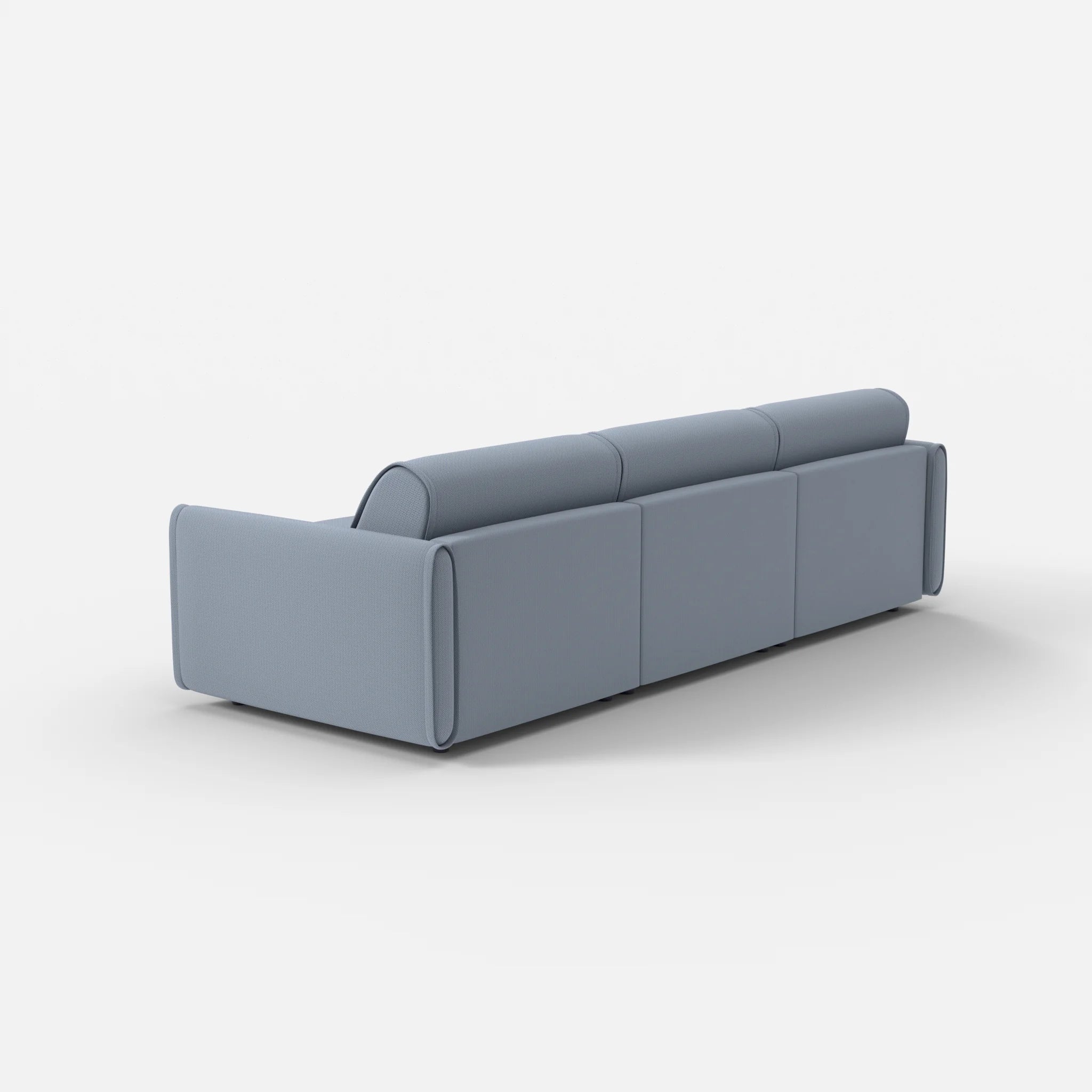 3 Sitzer Sofa Belleform mit schmaler Armlehne 2 credosea in Blau von hinten