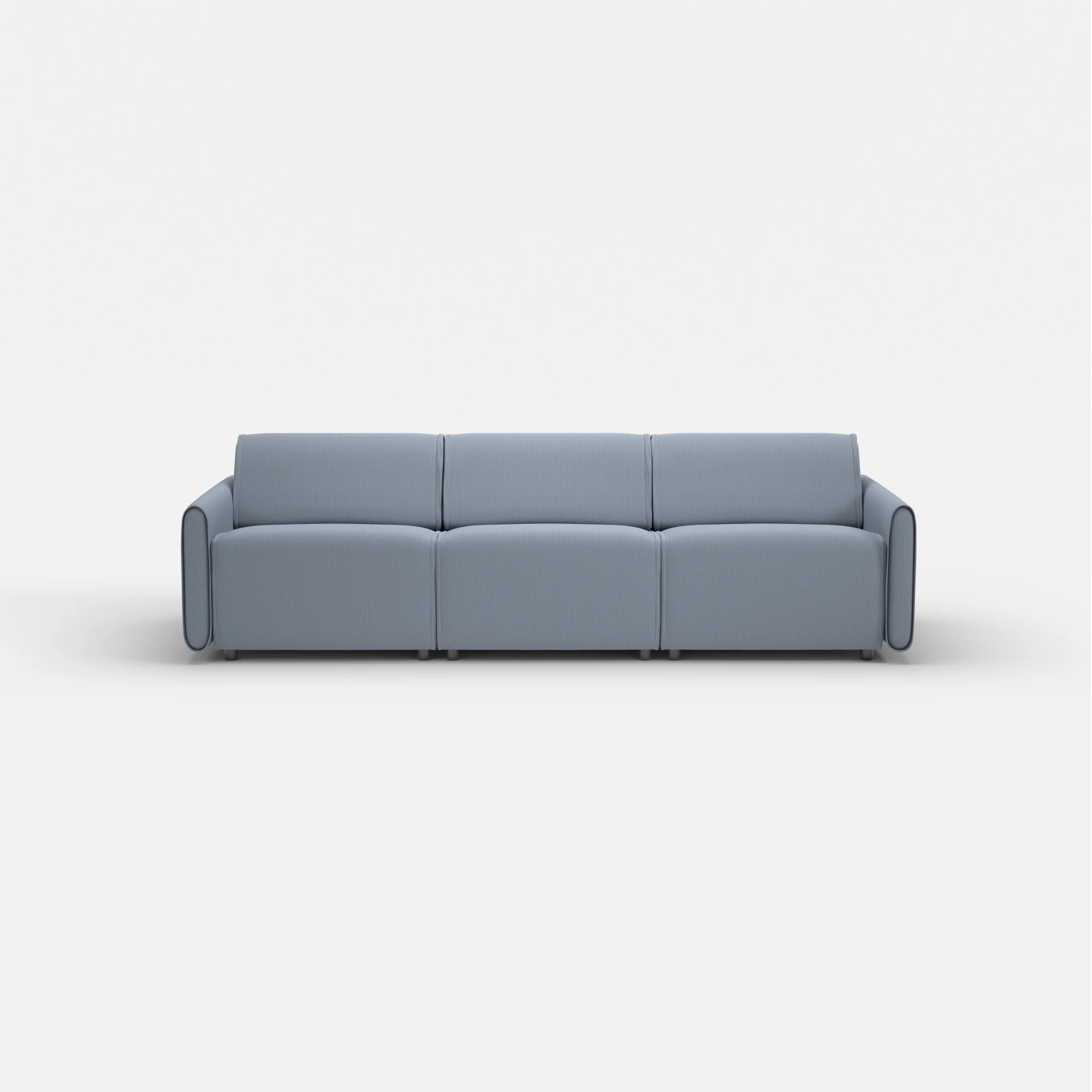 3 Sitzer Sofa Belleform mit schmaler Armlehne 2 credosea in Blau von vorne