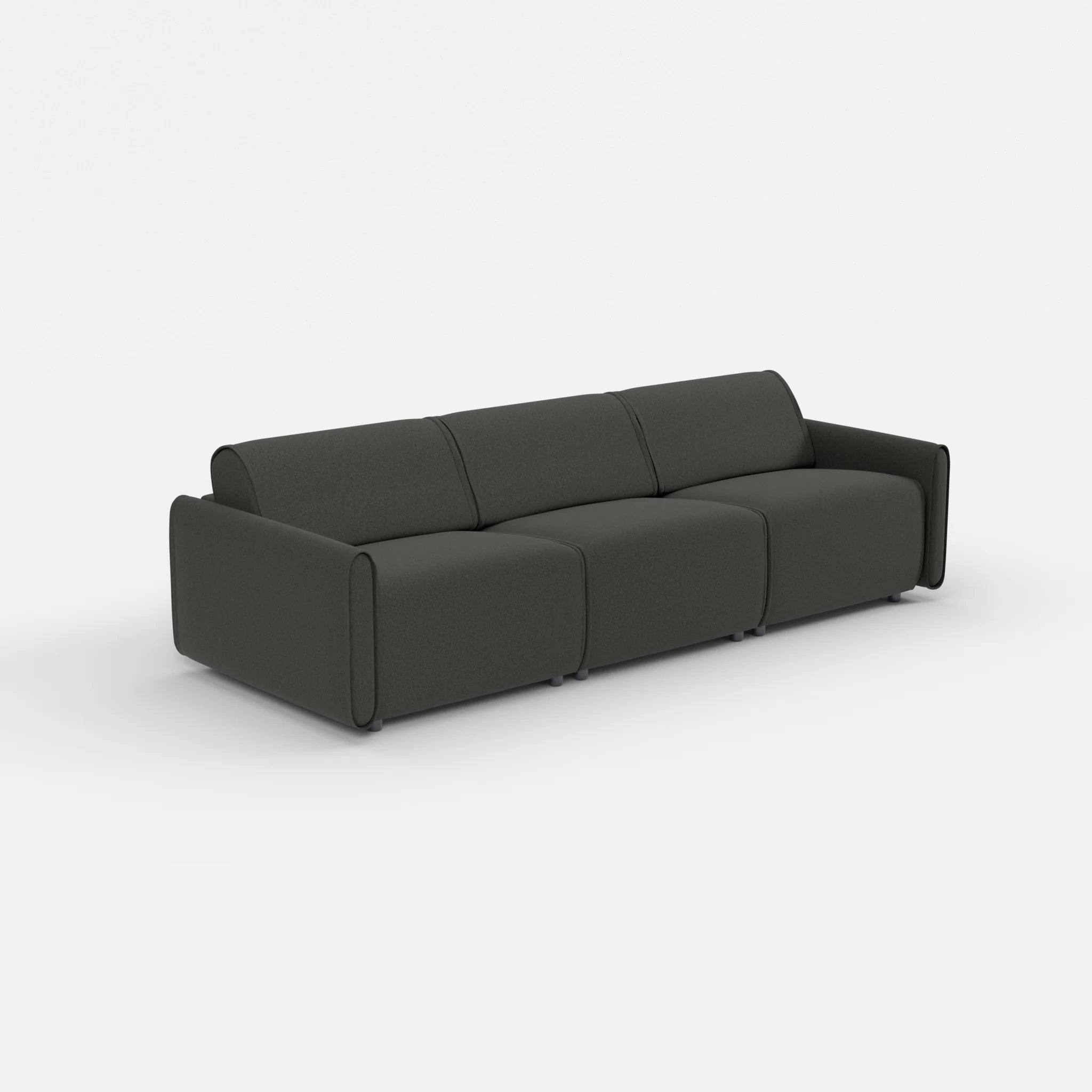 3 Sitzer Sofa Belleform mit schmaler Armlehne 2 dama0002 in Anthrazit von der Seite