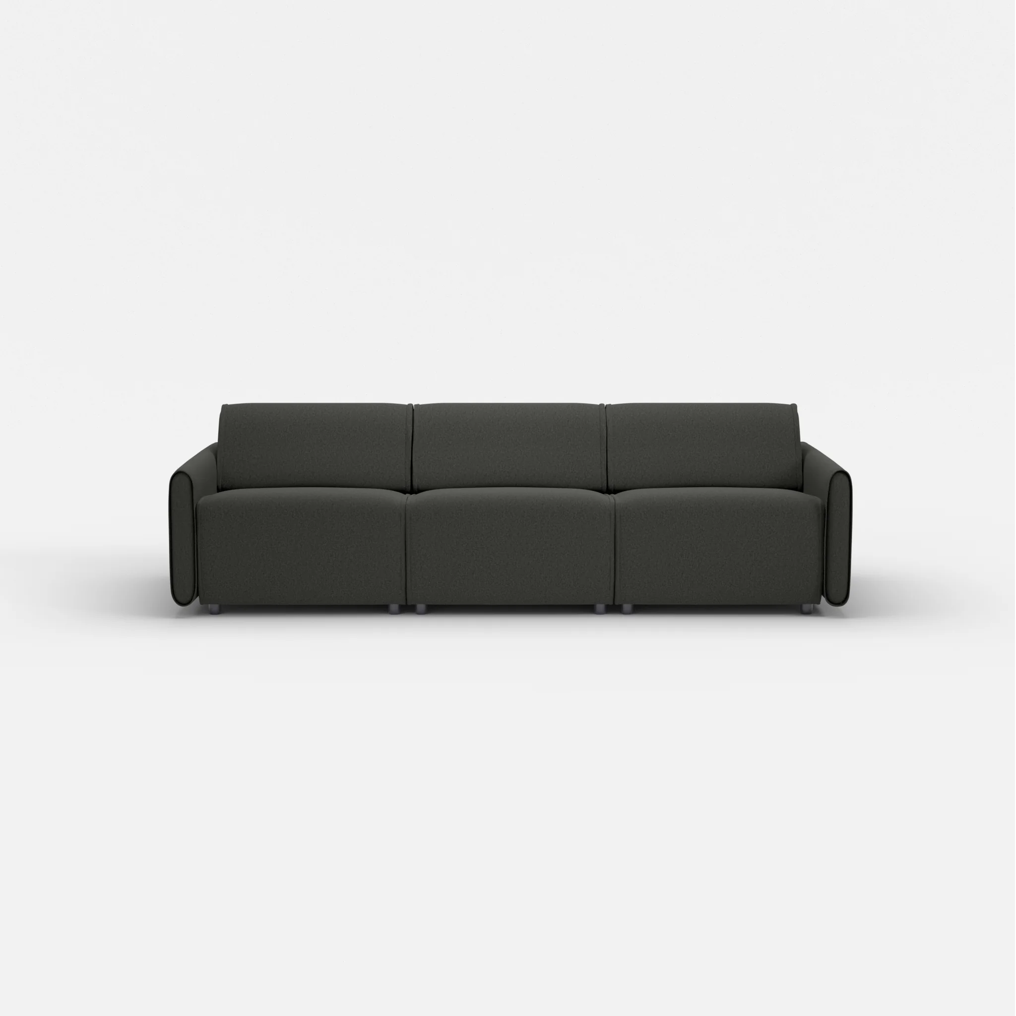 3 Sitzer Sofa Belleform mit schmaler Armlehne 2 dama0002 in Anthrazit von vorne