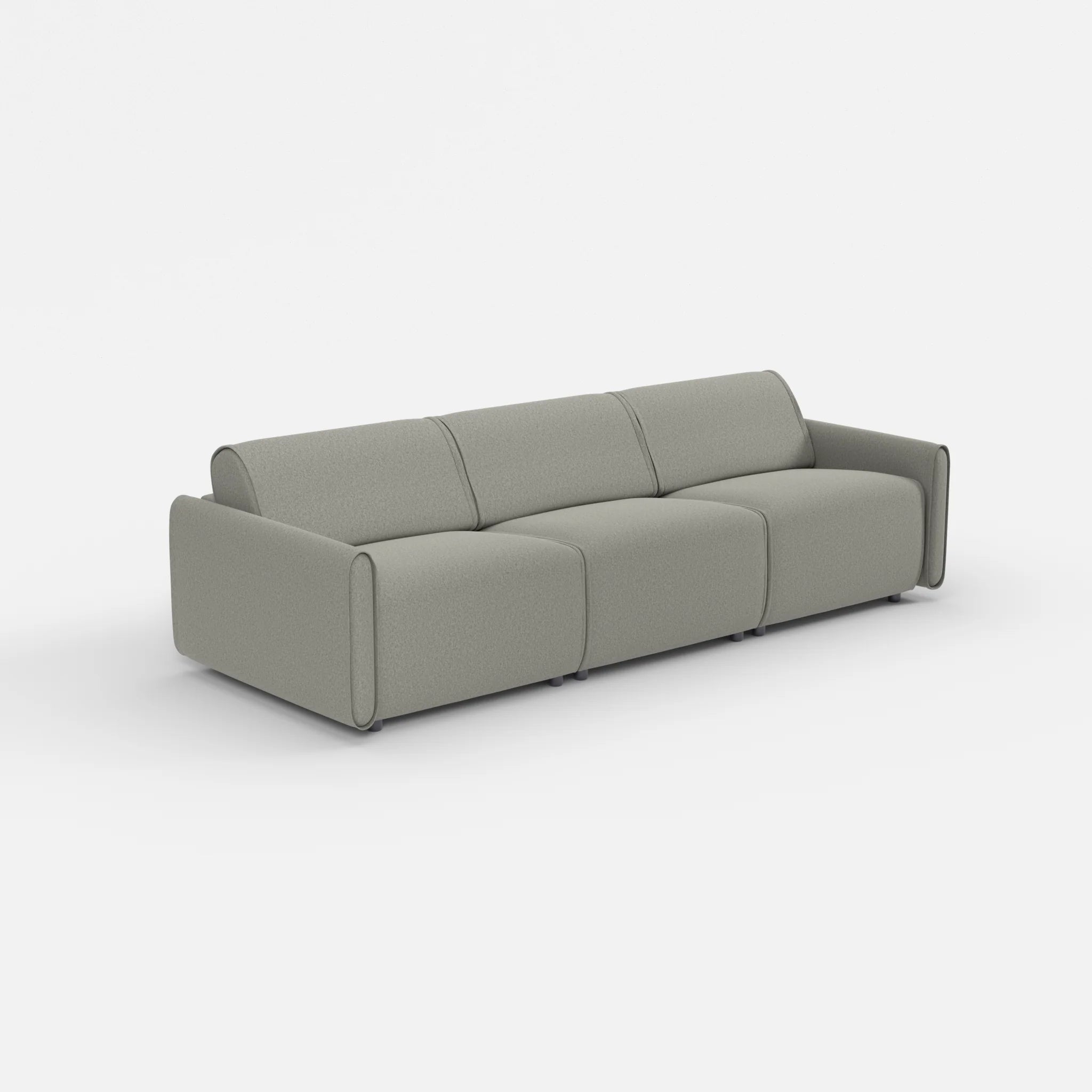 3 Sitzer Sofa Belleform mit schmaler Armlehne 2 dama0003 in Mittelgrau von der Seite