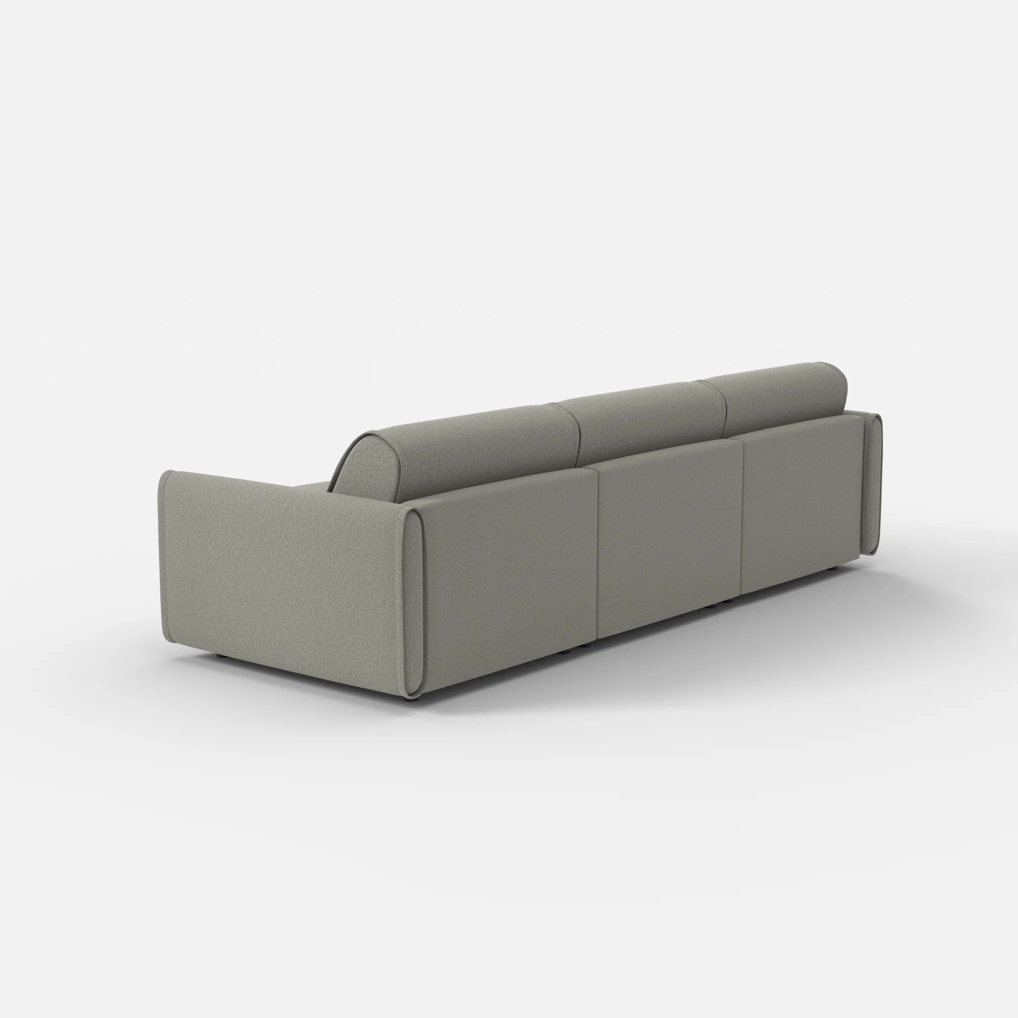 3 Sitzer Sofa Belleform mit schmaler Armlehne 2 dama0003 in Mittelgrau von hinten
