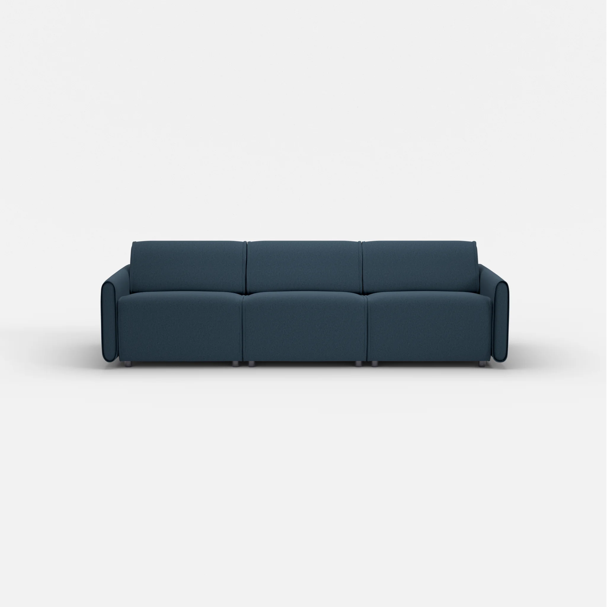 3 Sitzer Sofa Belleform mit schmaler Armlehne 2 dama0014 in Dunkelblau von vorne