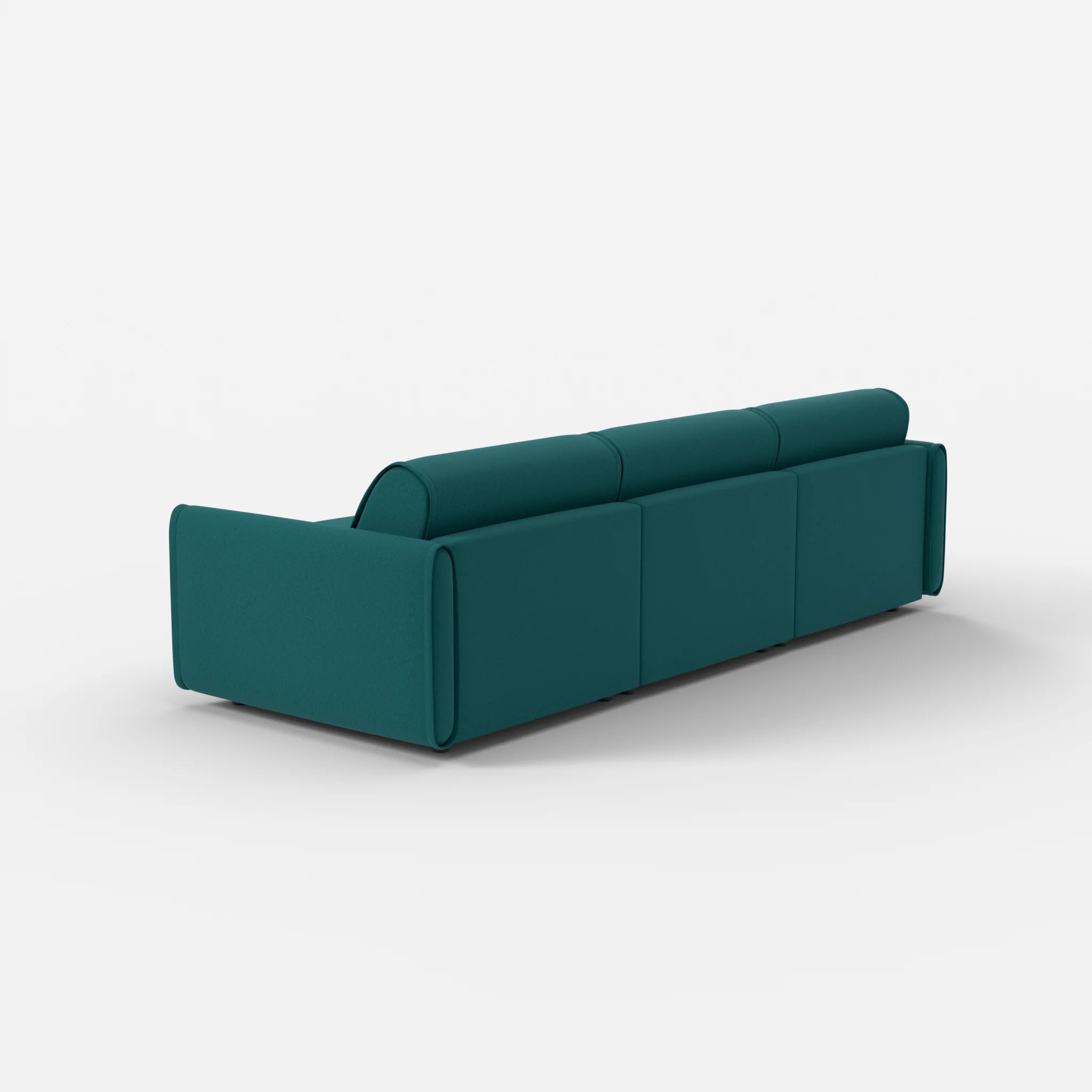 3 Sitzer Sofa Belleform mit schmaler Armlehne 2 dama0018 in Türkis von hinten