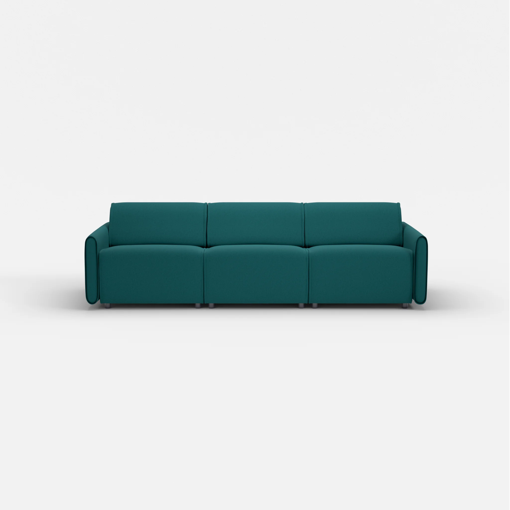 3 Sitzer Sofa Belleform mit schmaler Armlehne 2 dama0018 in Türkis von vorne