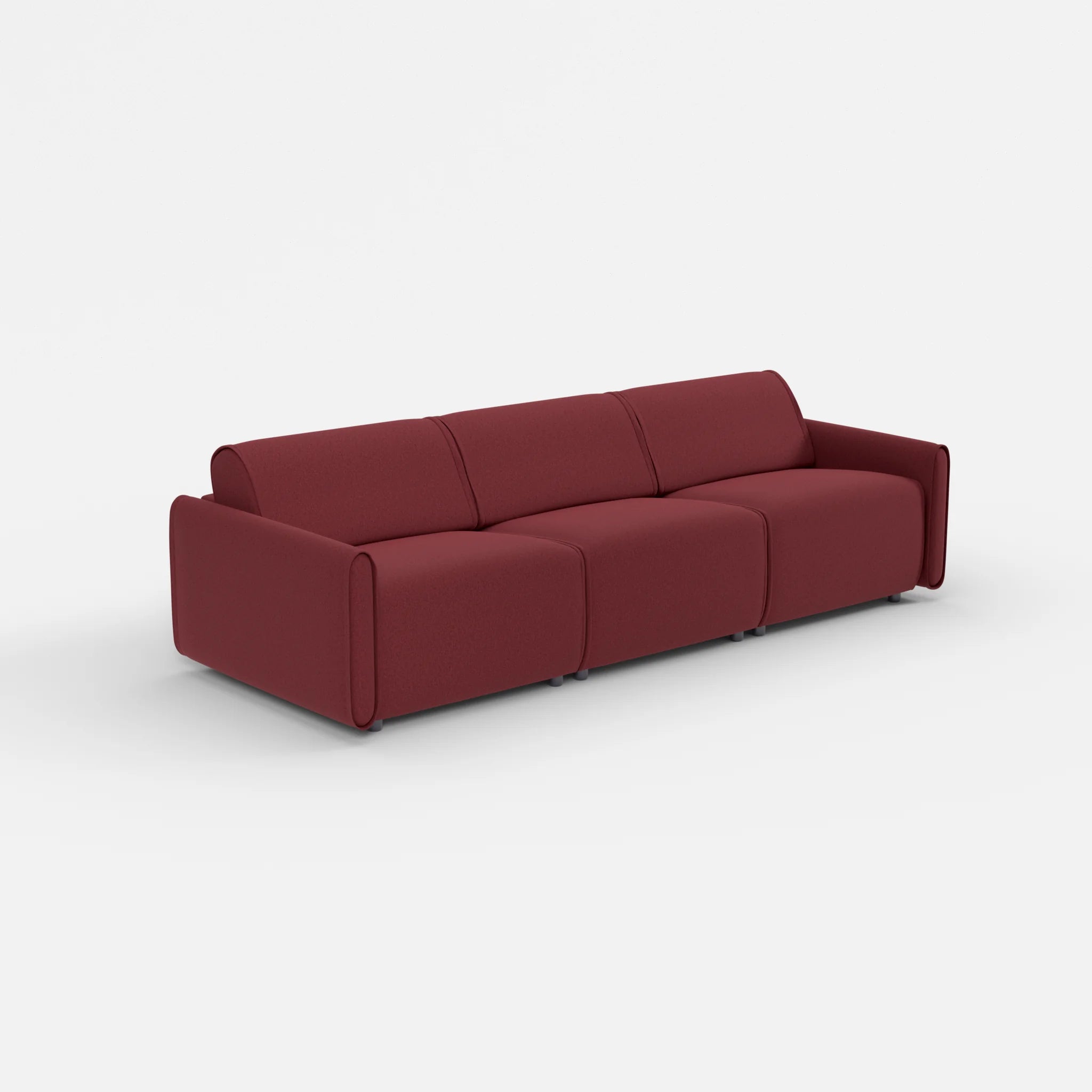 3 Sitzer Sofa Belleform mit schmaler Armlehne 2 dama0034 in Bordeaux von der Seite