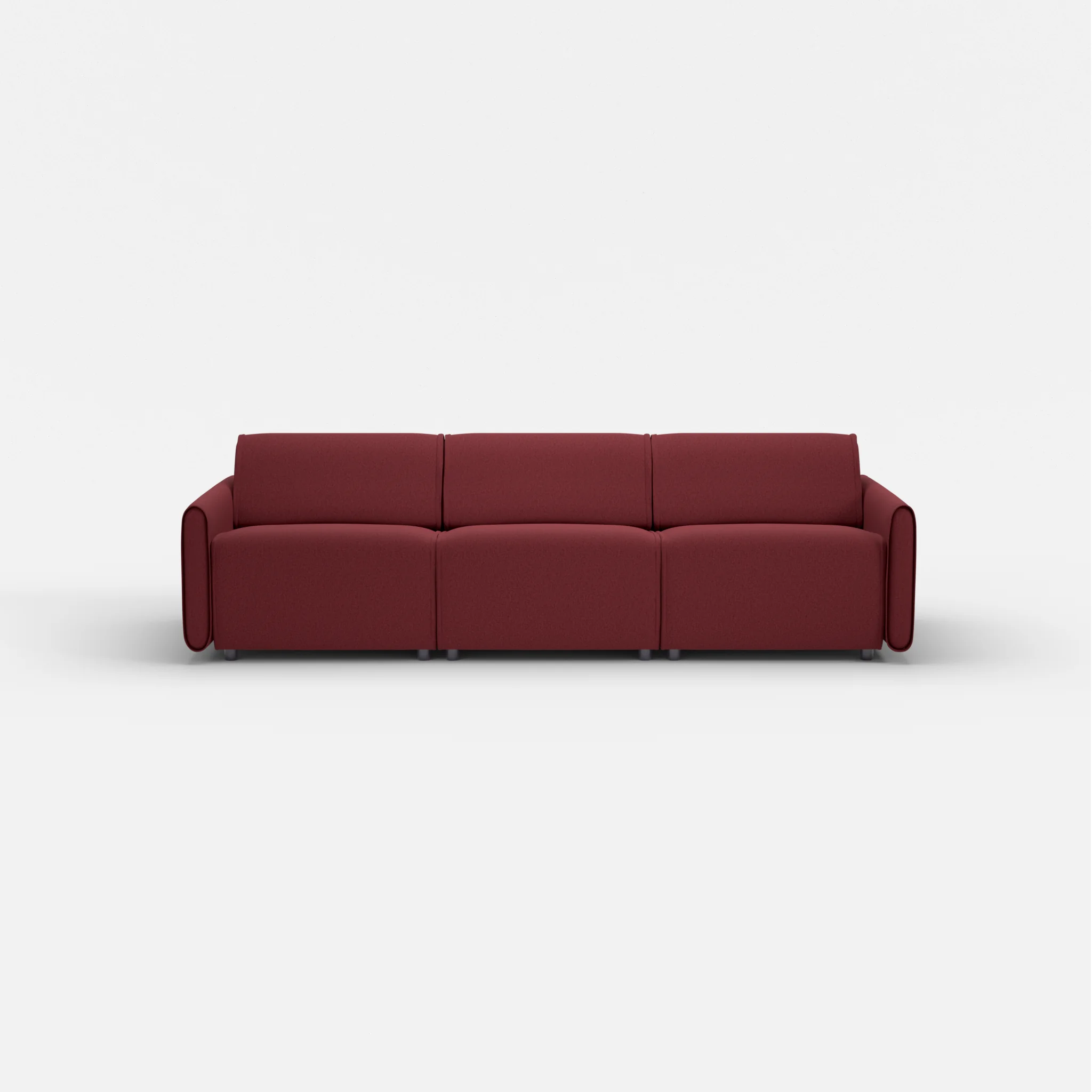 3 Sitzer Sofa Belleform mit schmaler Armlehne 2 dama0034 in Bordeaux von vorne