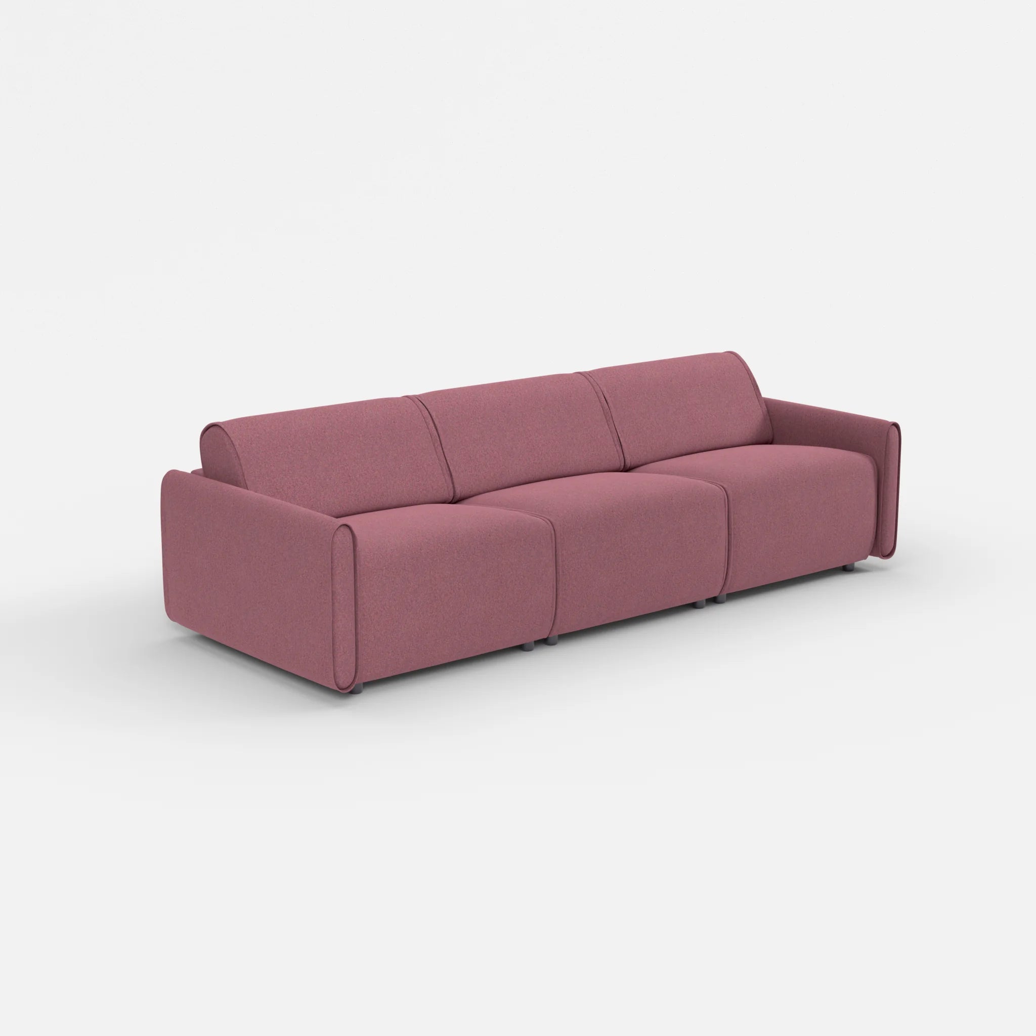 3 Sitzer Sofa Belleform mit schmaler Armlehne 2 dama0041 in Violett von der Seite