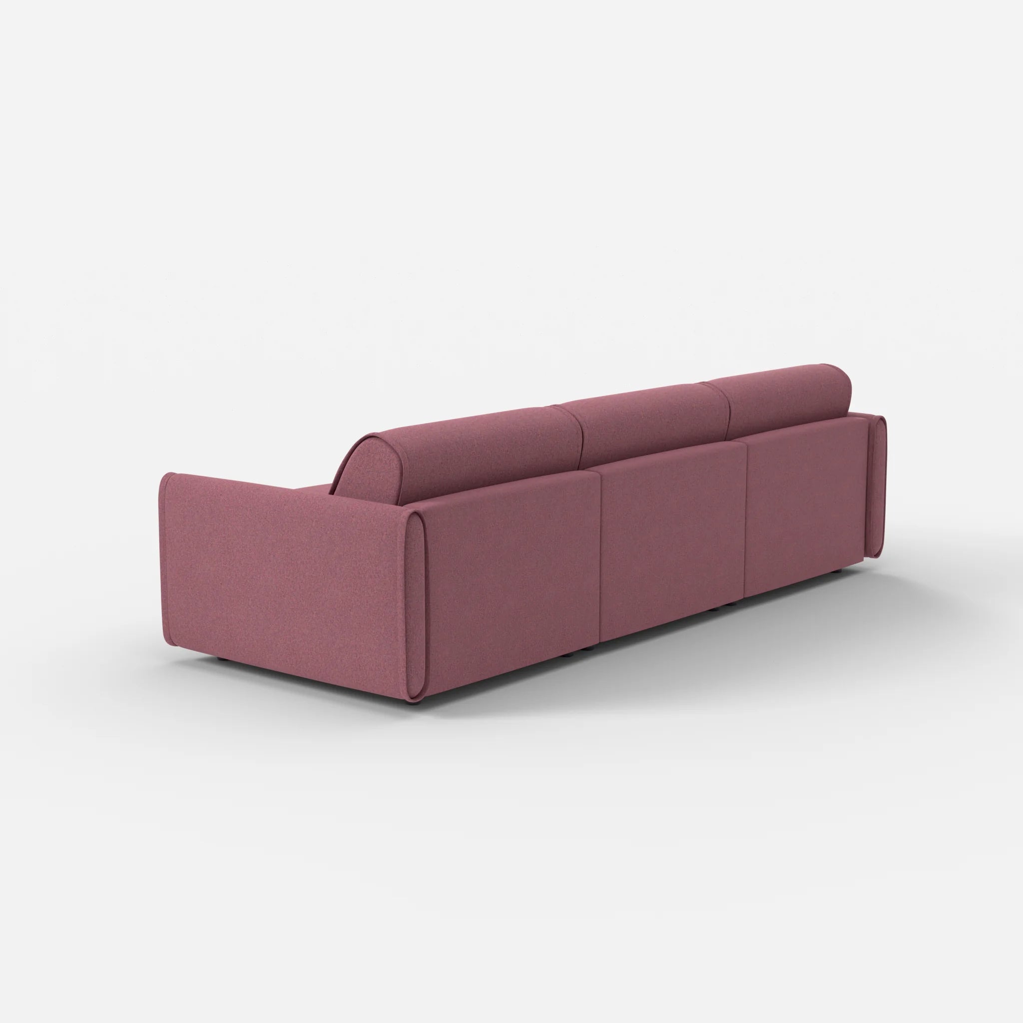 3 Sitzer Sofa Belleform mit schmaler Armlehne 2 dama0041 in Violett von hinten