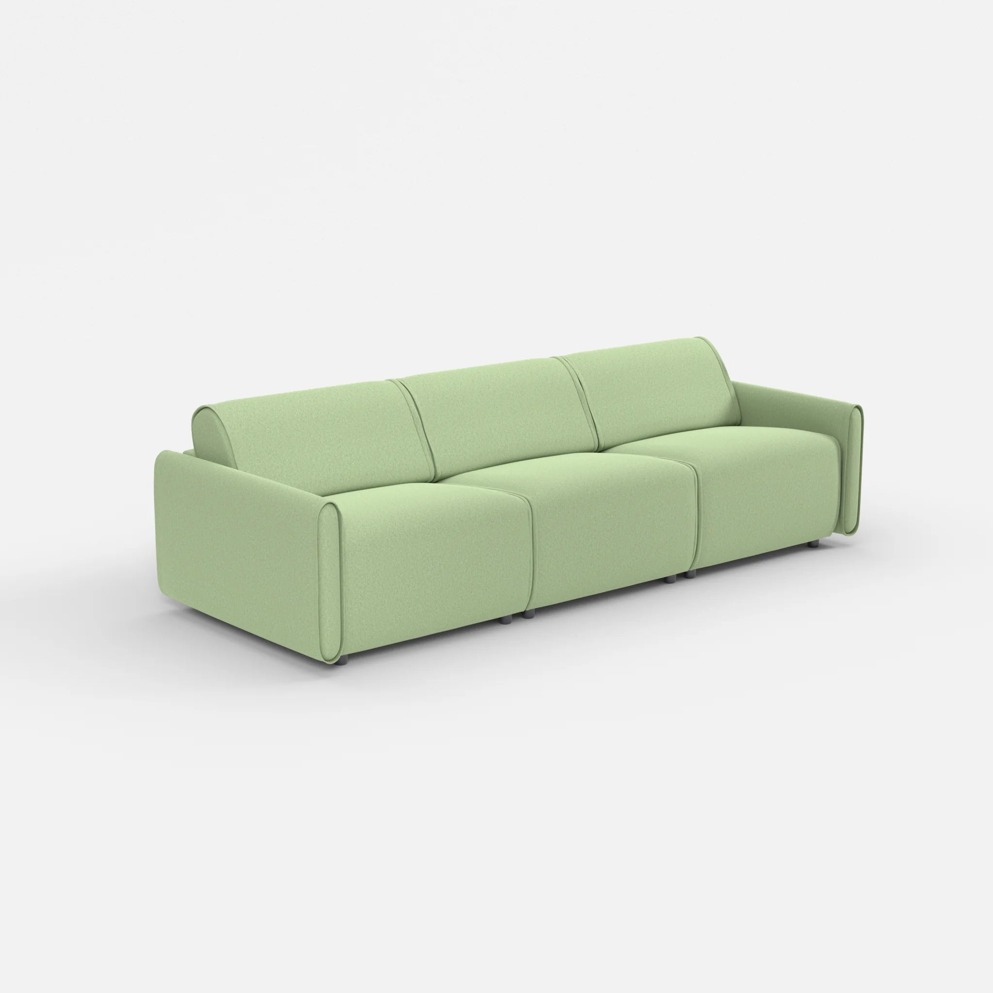 3 Sitzer Sofa Belleform mit schmaler Armlehne 2 dama0042 in Hellgrün von der Seite