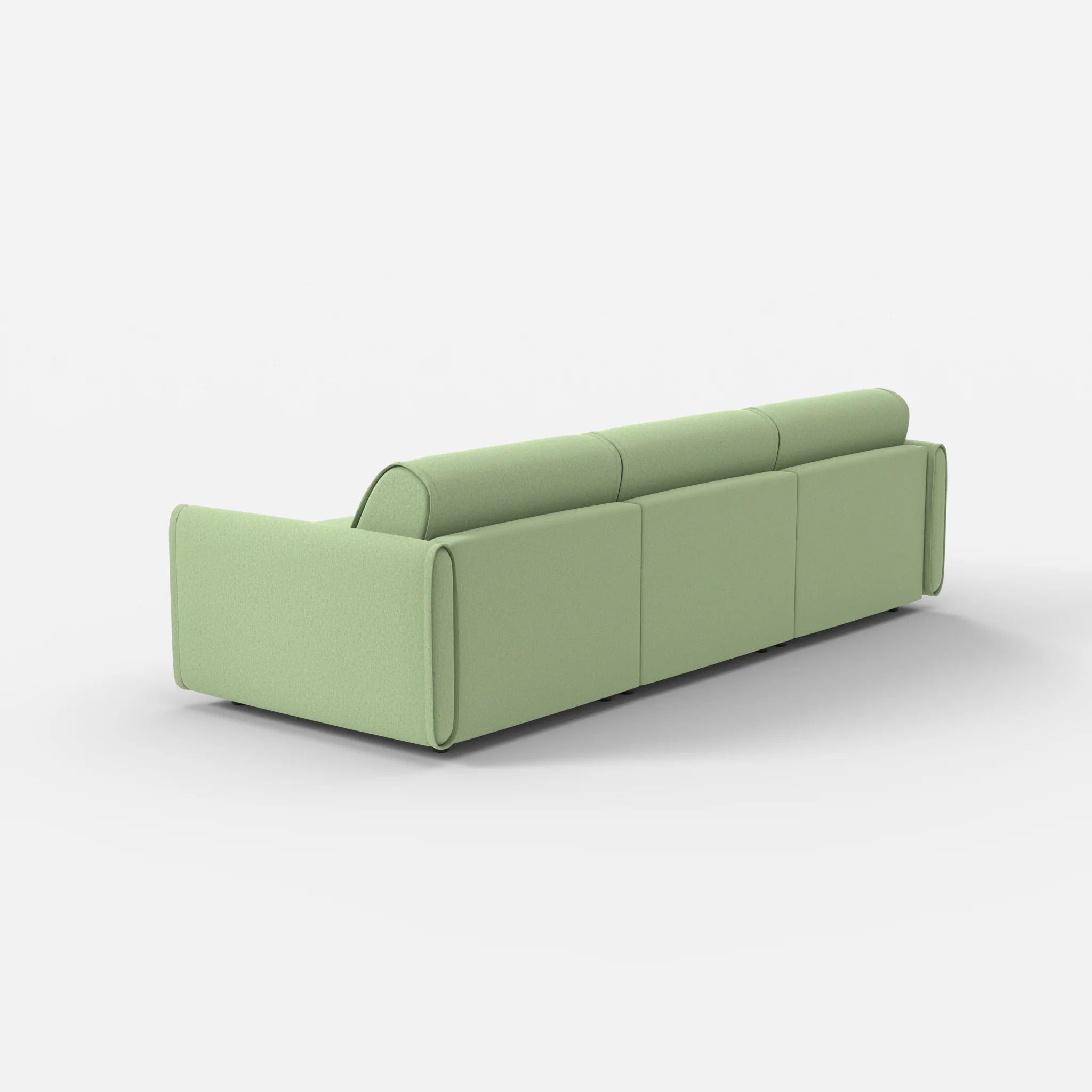 3 Sitzer Sofa Belleform mit schmaler Armlehne 2 dama0042 in Hellgrün von hinten