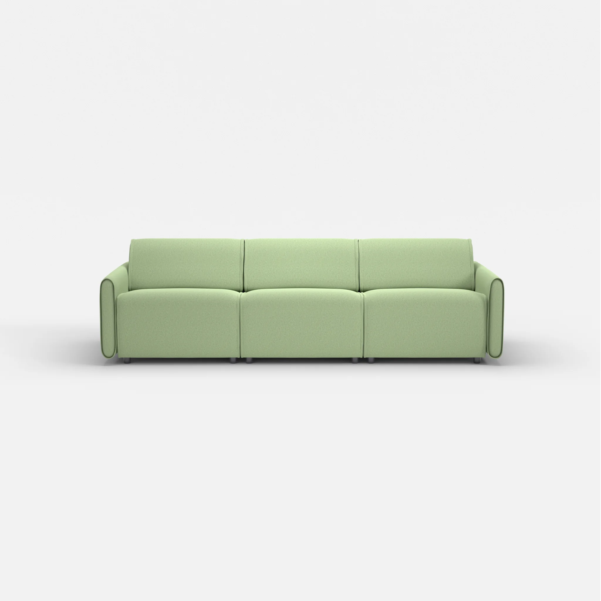 3 Sitzer Sofa Belleform mit schmaler Armlehne 2 dama0042 in Hellgrün von vorne