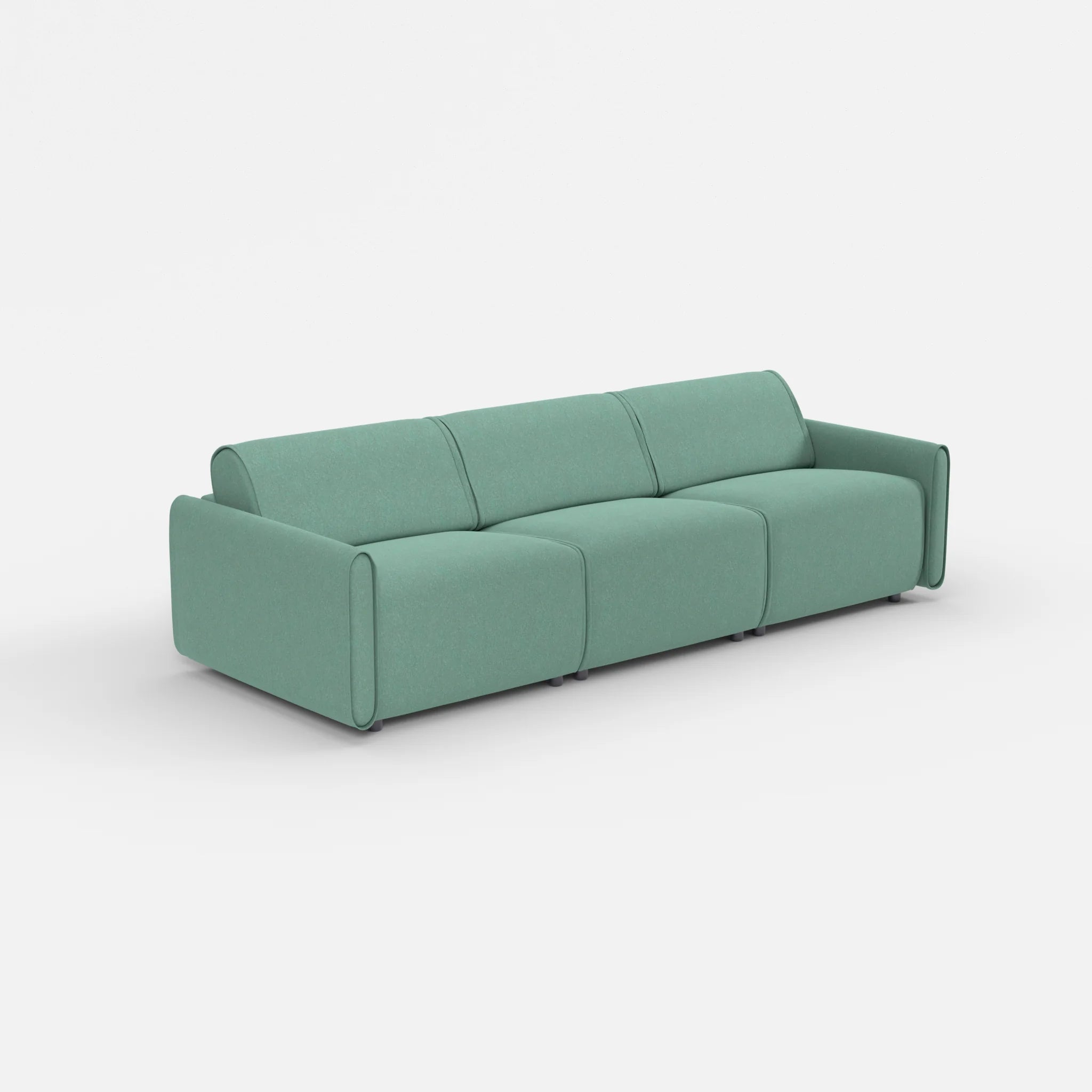 3 Sitzer Sofa Belleform mit schmaler Armlehne 2 dama0045 in Türkis von der Seite
