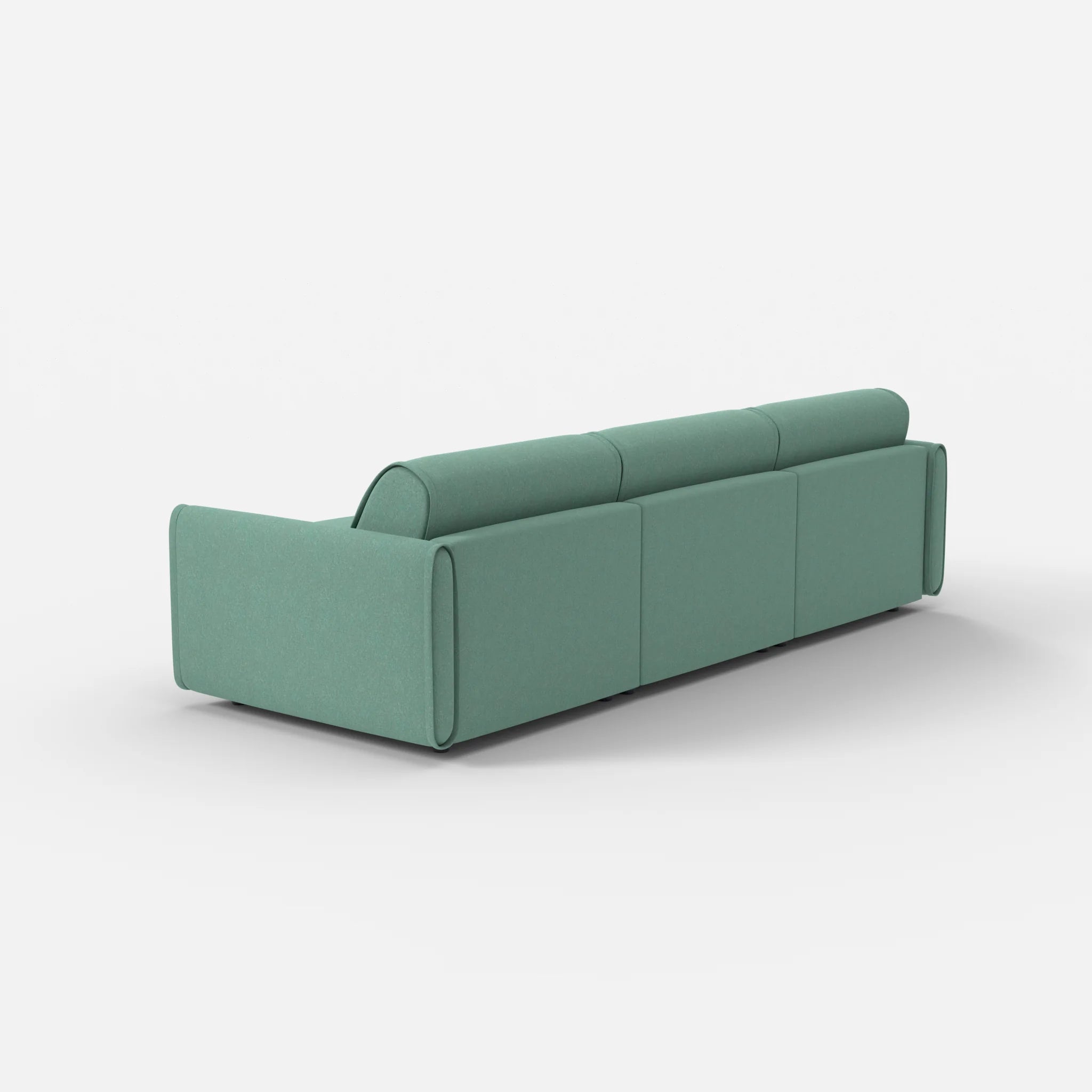 3 Sitzer Sofa Belleform mit schmaler Armlehne 2 dama0045 in Türkis von hinten