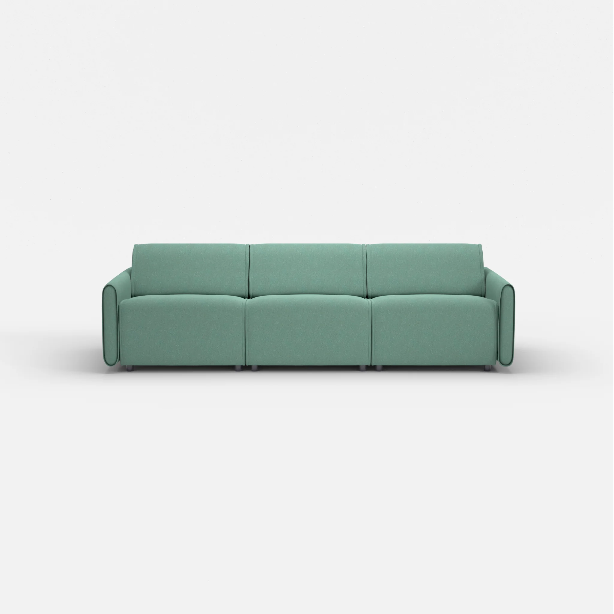 3 Sitzer Sofa Belleform mit schmaler Armlehne 2 dama0045 in Türkis von vorne
