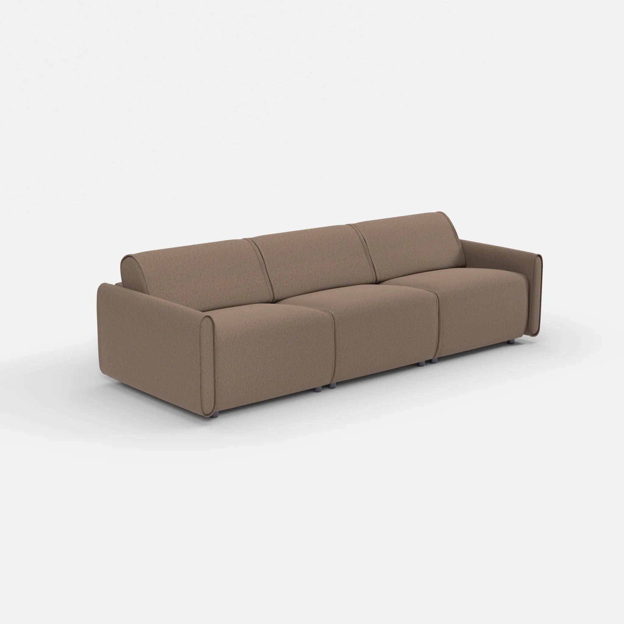 3 Sitzer Sofa Belleform mit schmaler Armlehne 2 dama0051 in Braun von der Seite
