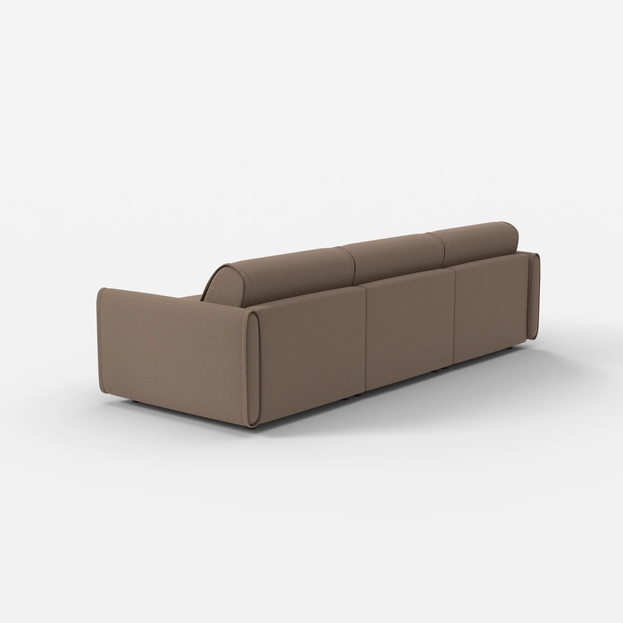 3 Sitzer Sofa Belleform mit schmaler Armlehne 2 dama0051 in Braun von hinten