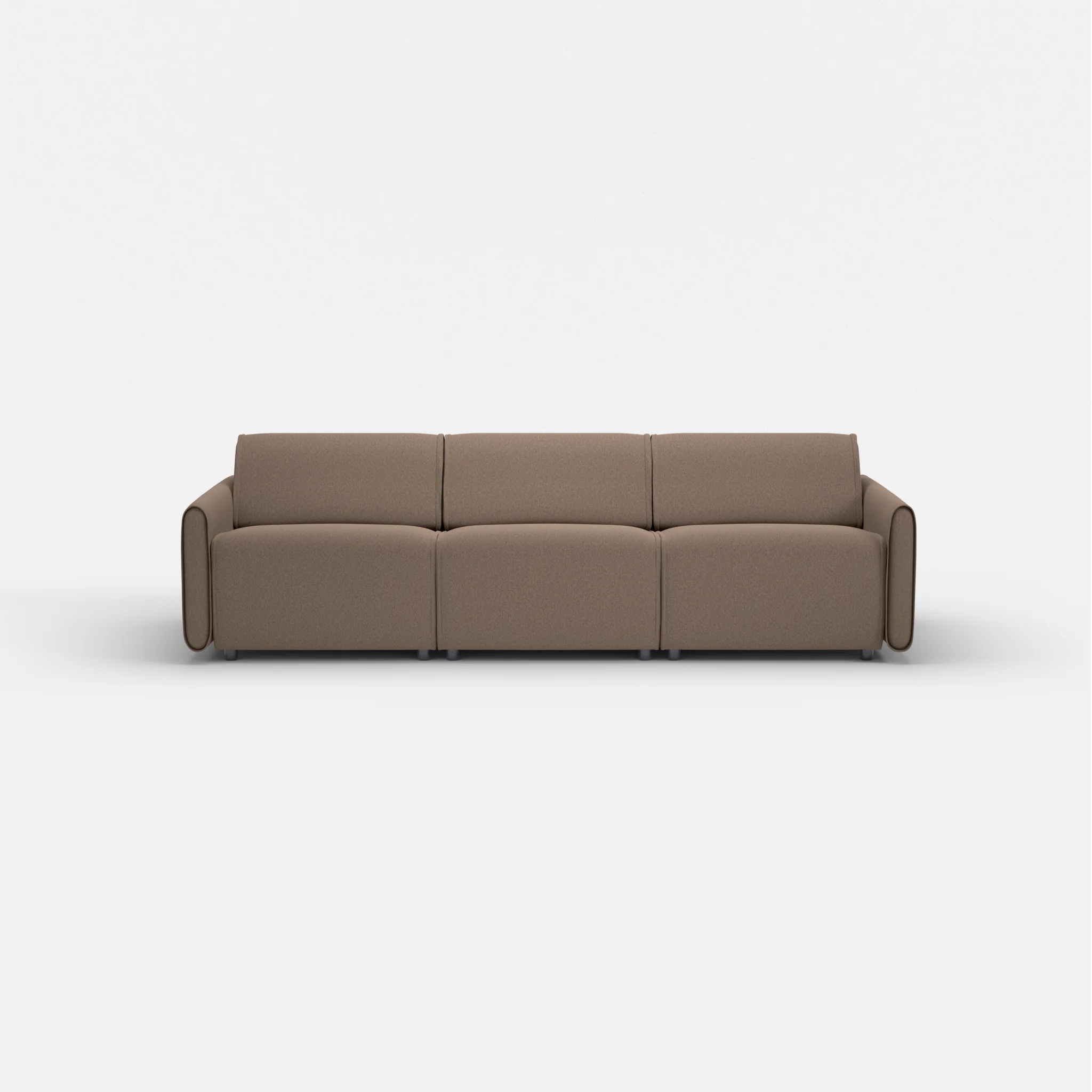 3 Sitzer Sofa Belleform mit schmaler Armlehne 2 dama0051 in Braun von vorne