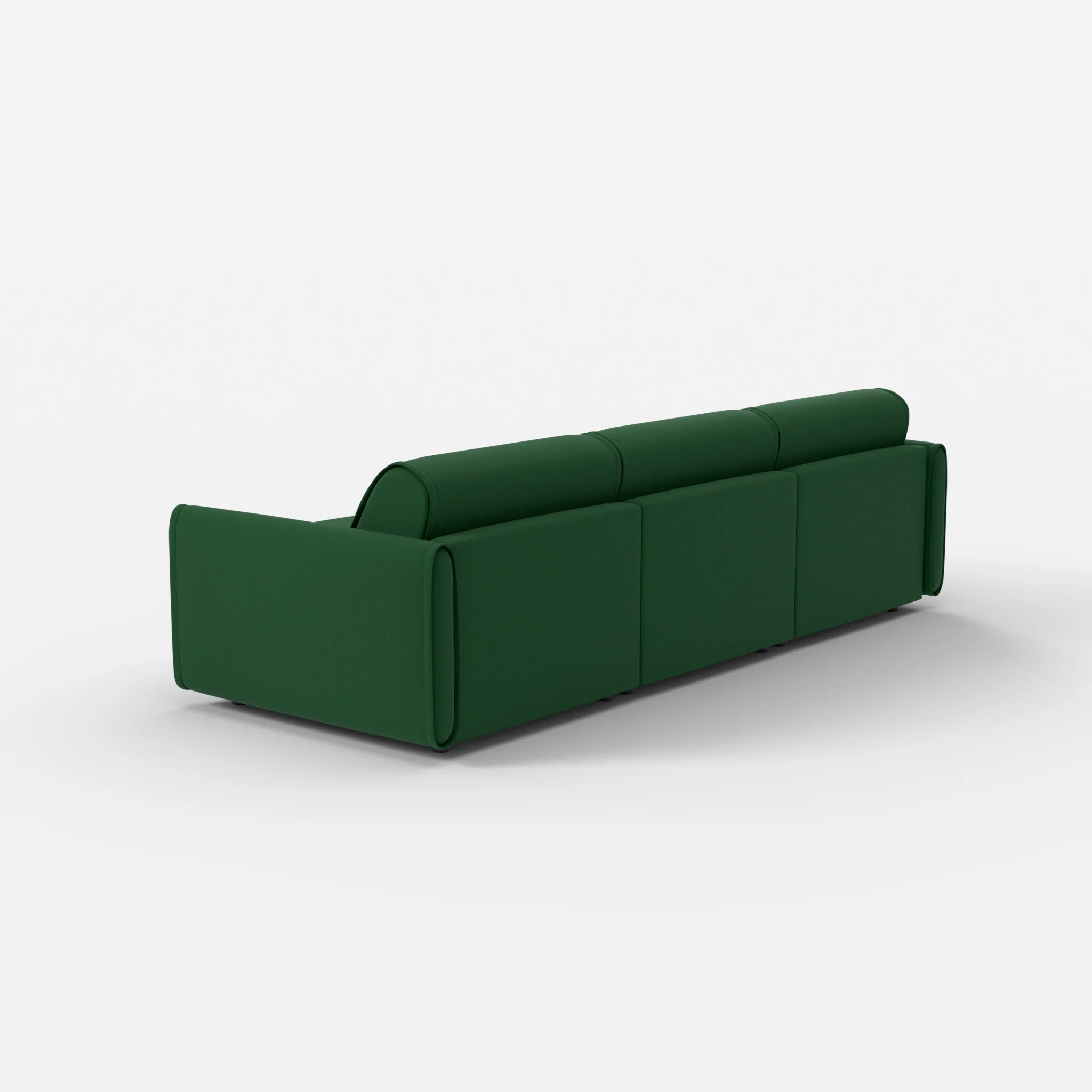 3 Sitzer Sofa Belleform mit schmaler Armlehne 2 dama0052 in Dunkelgrün von hinten