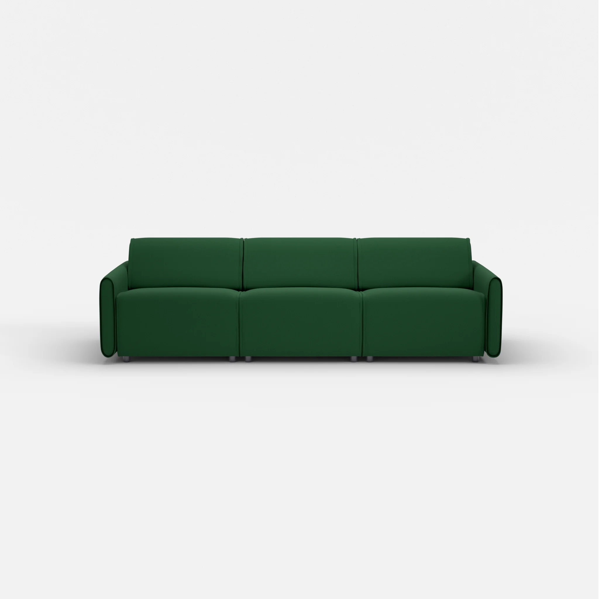 3 Sitzer Sofa Belleform mit schmaler Armlehne 2 dama0052 in Dunkelgrün von vorne