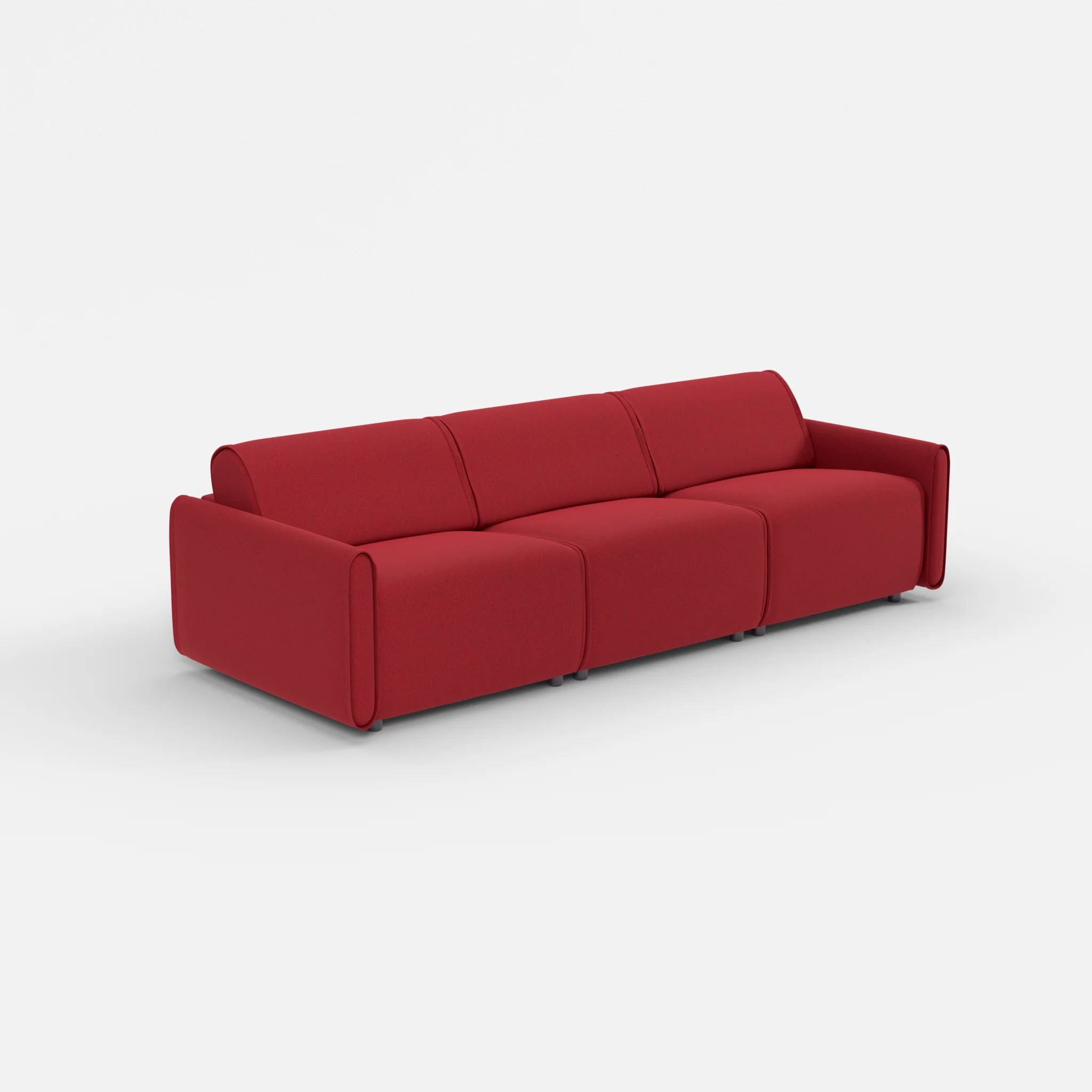 3 Sitzer Sofa Belleform mit schmaler Armlehne 2 dama0053 in Rot von der Seite