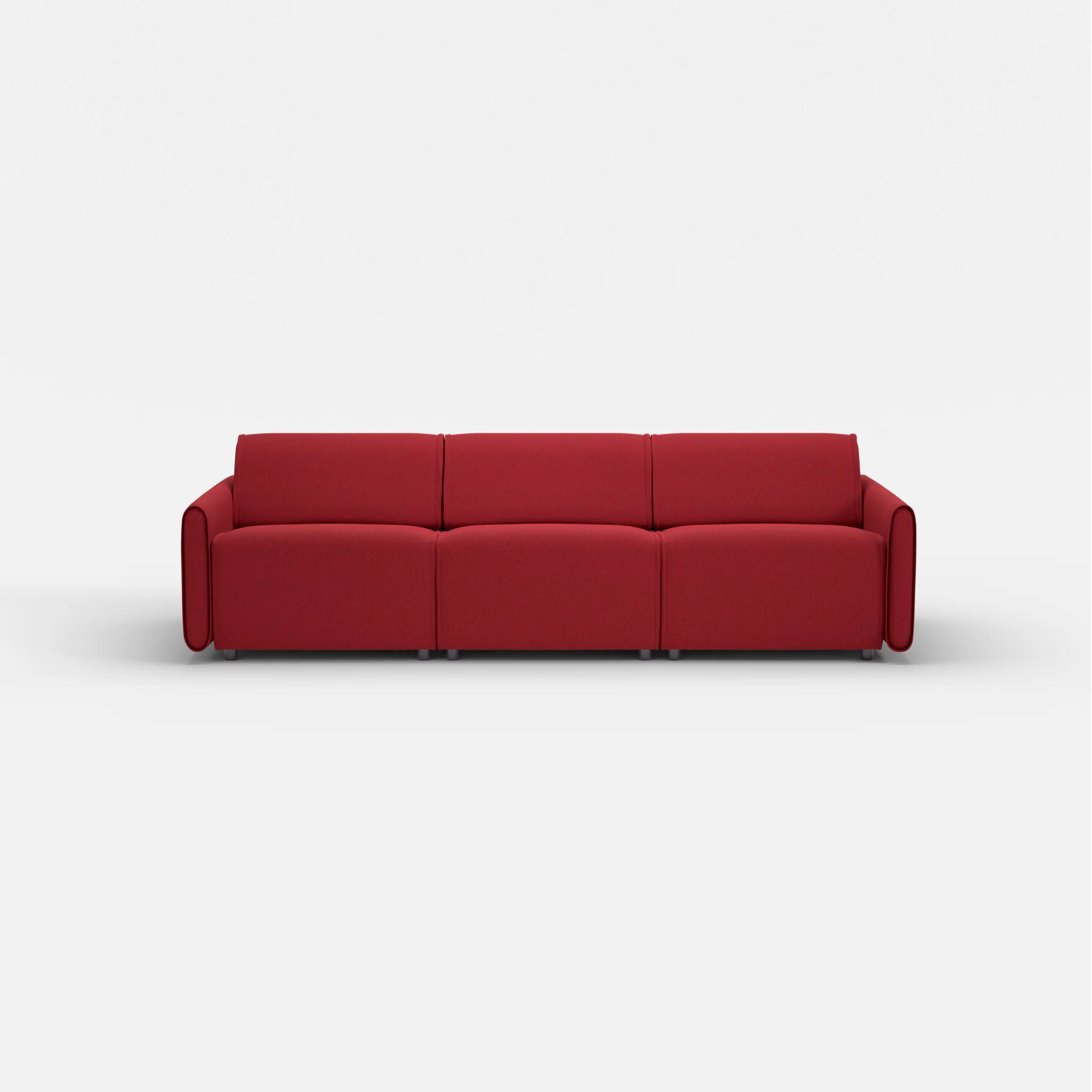 3 Sitzer Sofa Belleform mit schmaler Armlehne 2 dama0053 in Rot von vorne