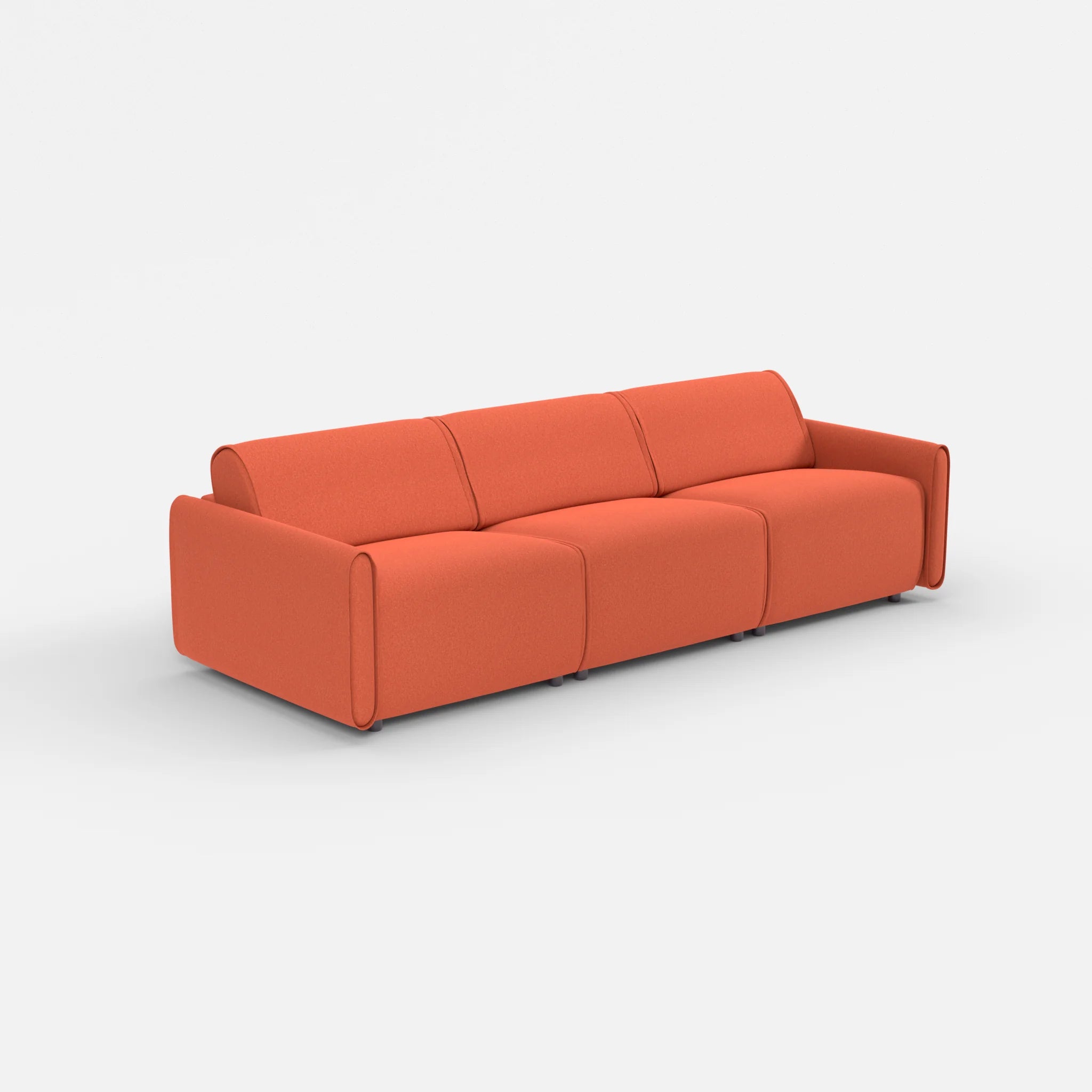 3 Sitzer Sofa Belleform mit schmaler Armlehne 2 dama0062 in Orange von der Seite