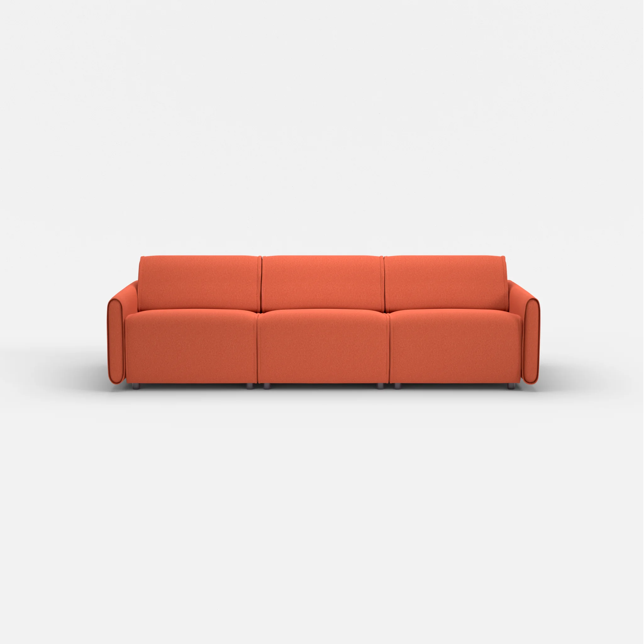 3 Sitzer Sofa Belleform mit schmaler Armlehne 2 dama0062 in Orange von vorne