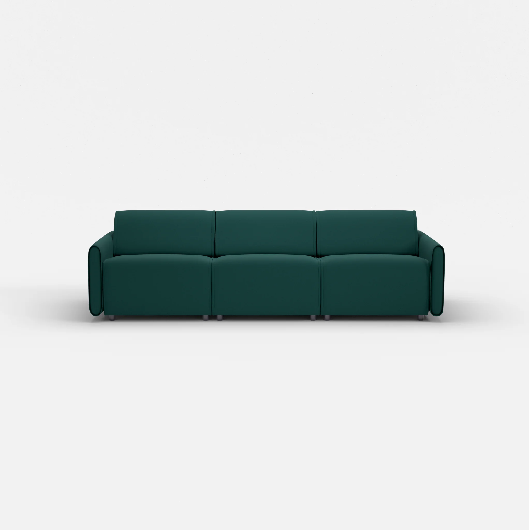 3 Sitzer Sofa Belleform mit schmaler Armlehne 2 dama0073 in Petrol von vorne