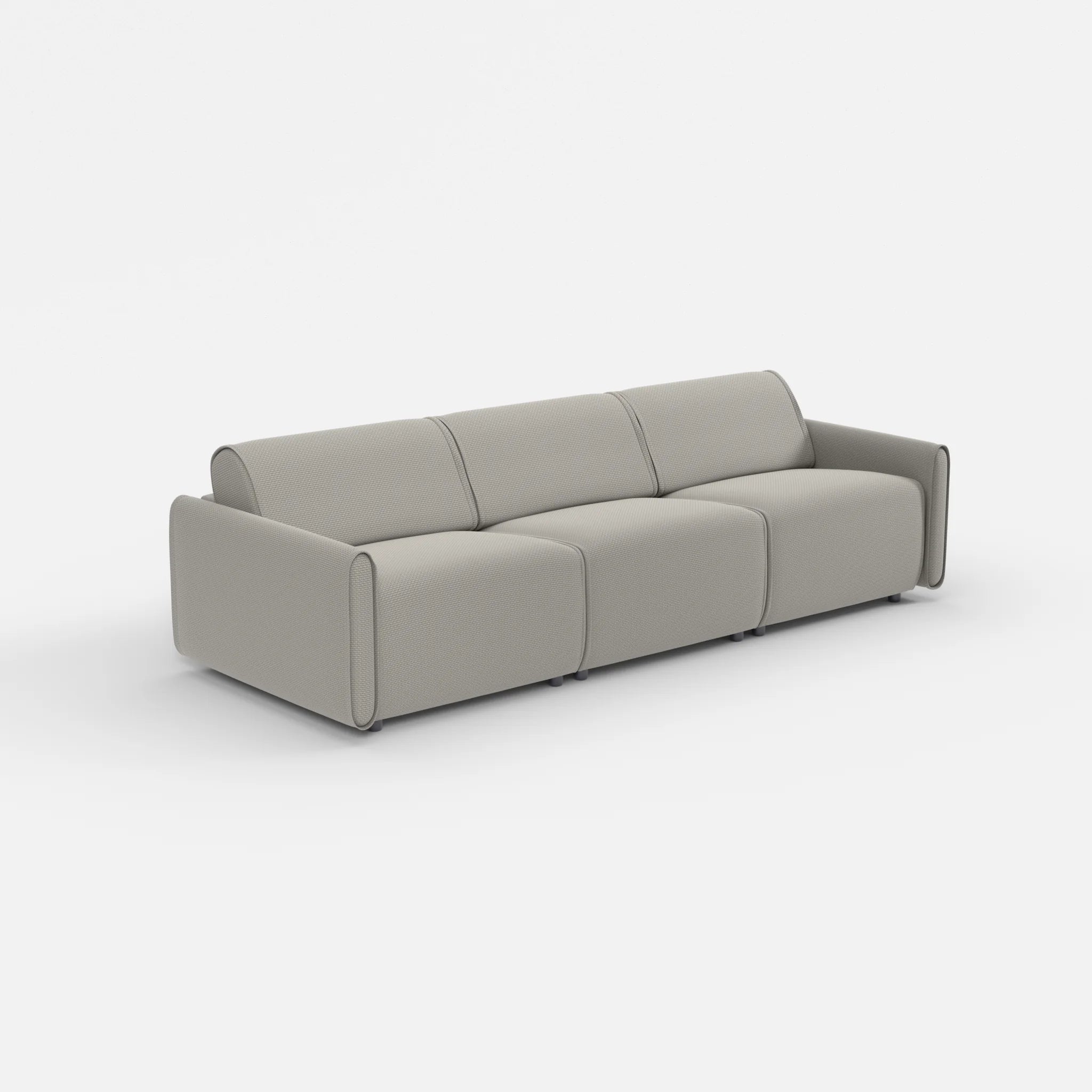 3 Sitzer Sofa Belleform mit schmaler Armlehne 2 nabucco1003 in Hellgrau von der Seite