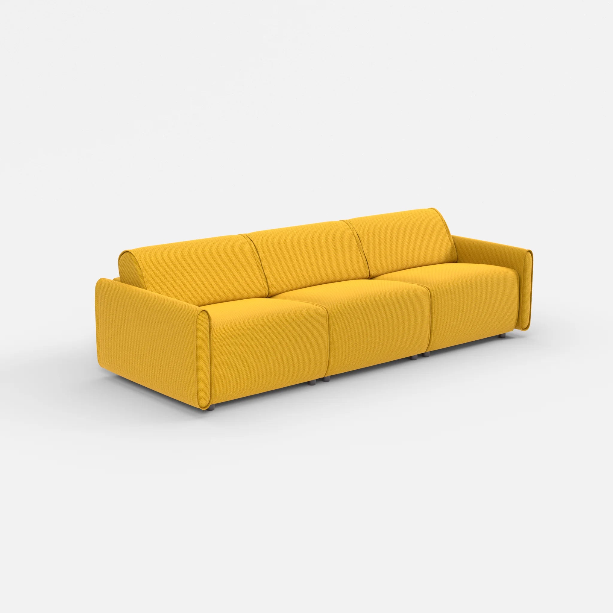 3 Sitzer Sofa Belleform mit schmaler Armlehne 2 nabucco3019 in Curry von der Seite